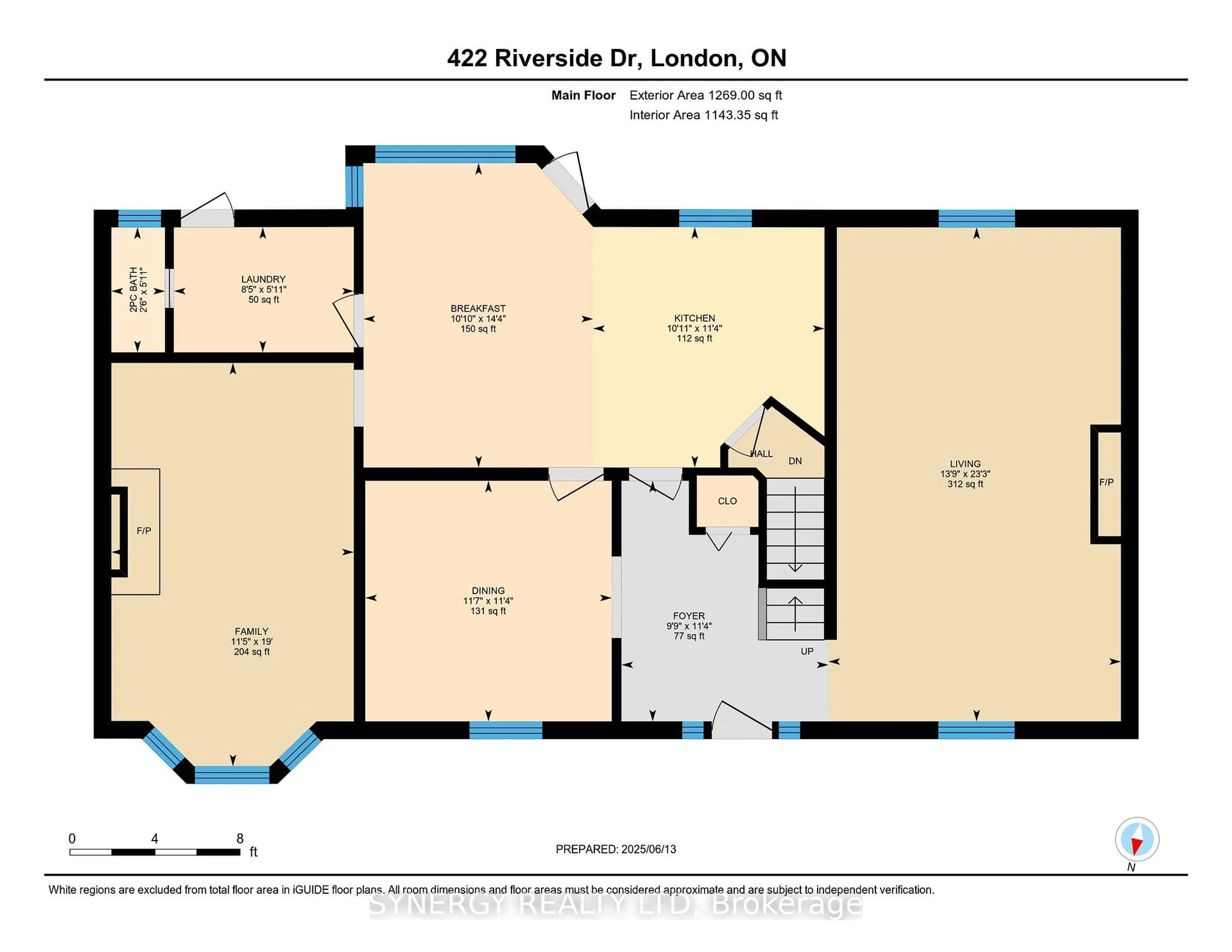 Floor plan for 422 Riverside Dr, London North Ontario N6H 2R7