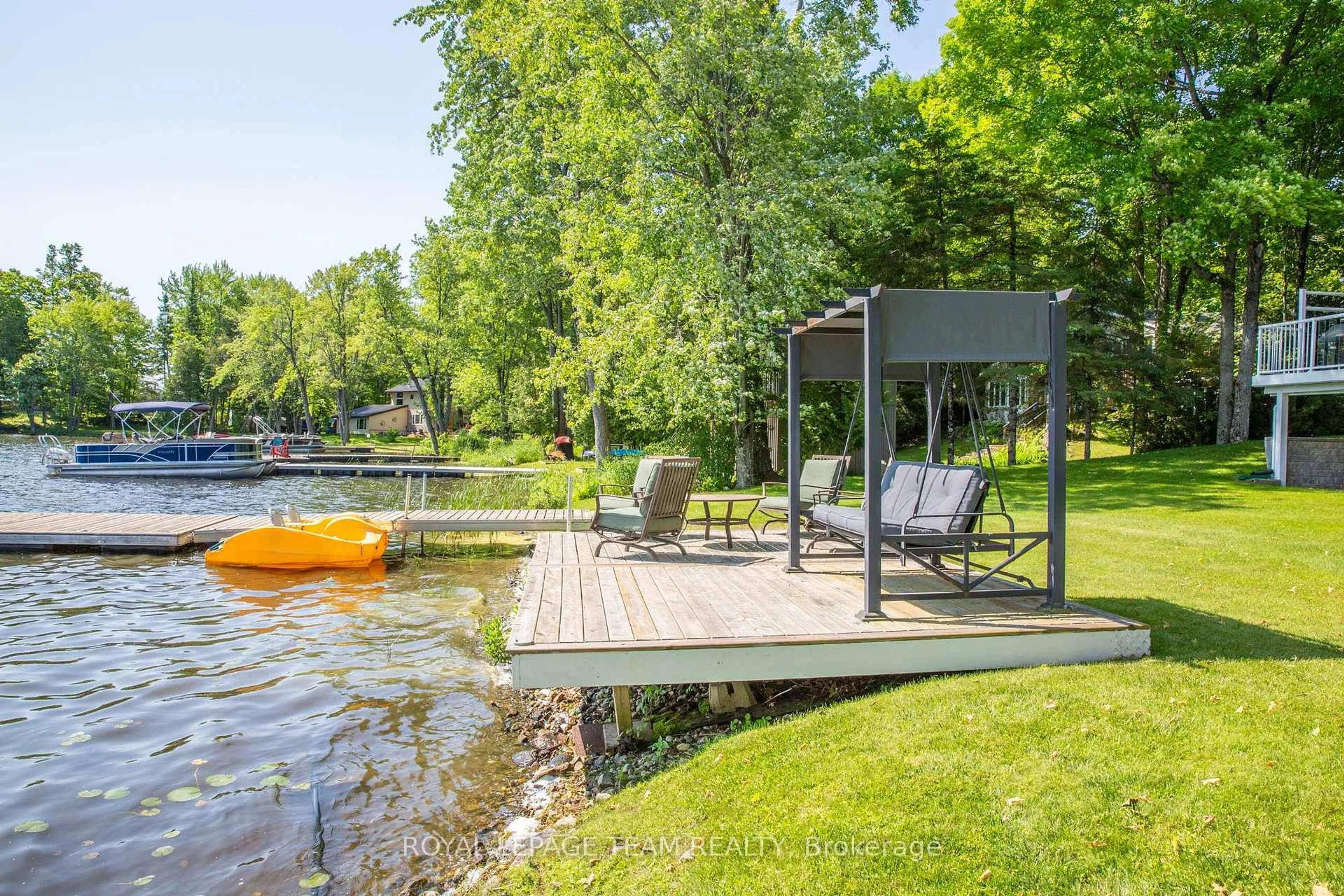 Patio, water/lake/river/ocean view for 1410 Wagner Rd, Sharbot Lake Ontario K0H 2P0