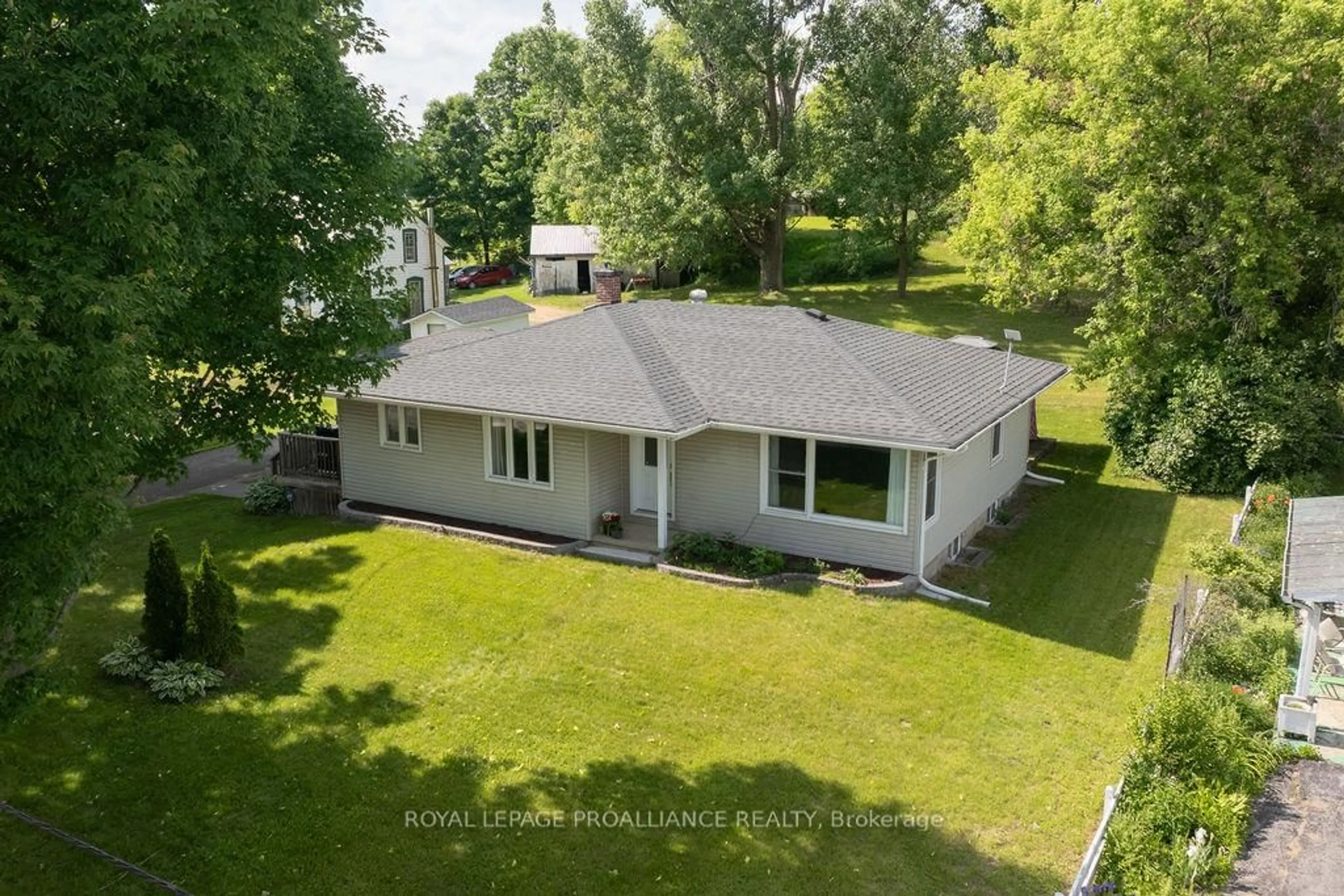 A pic from outside/outdoor area/front of a property/back of a property/a pic from drone, water/lake/river/ocean view for 1036 Wagarville Rd, Parham Ontario K0H 2K0