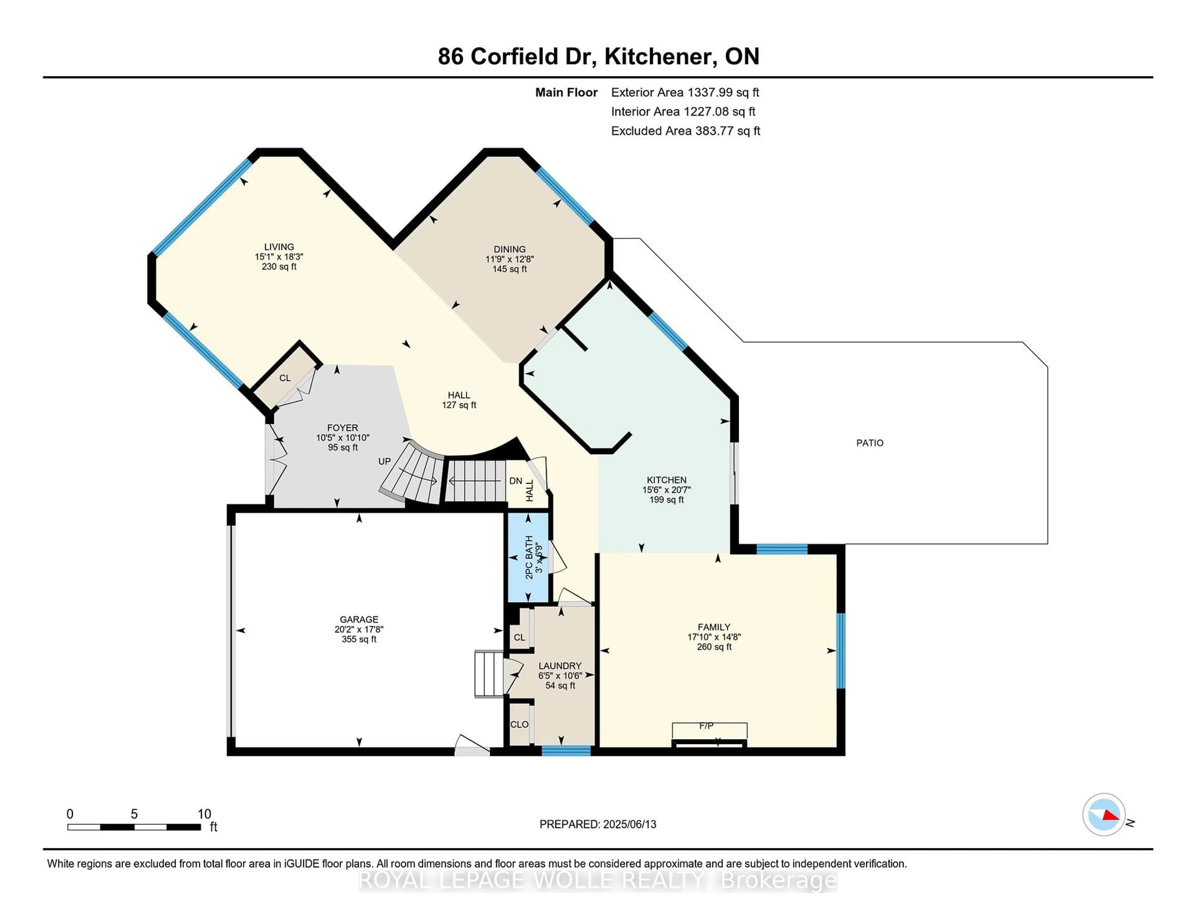 Floor plan for 86 Corfield Dr, Kitchener Ontario N2A 3X2