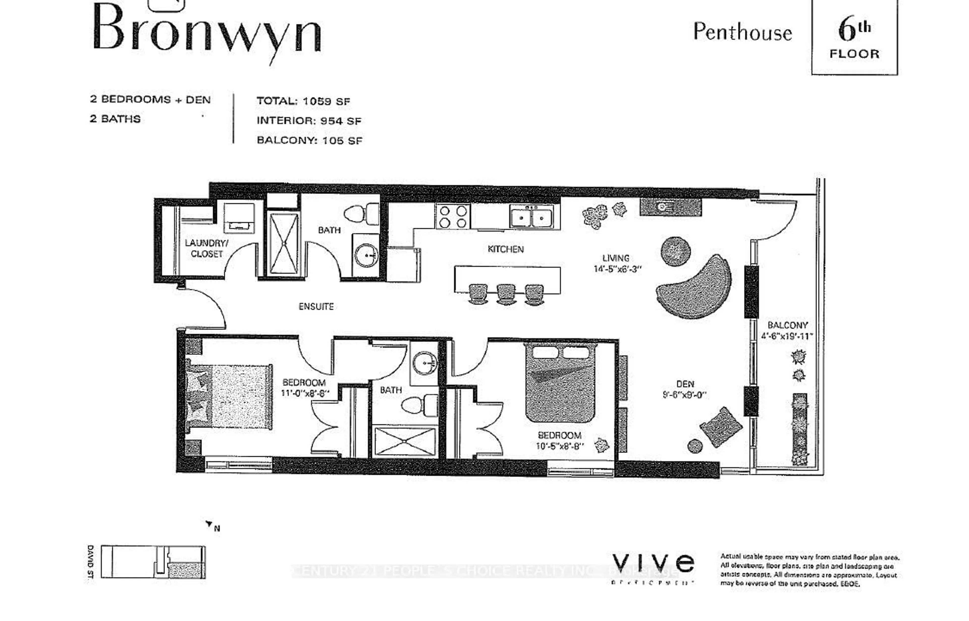 Floor plan for 51 David St #602, Kitchener Ontario N2G 1K1