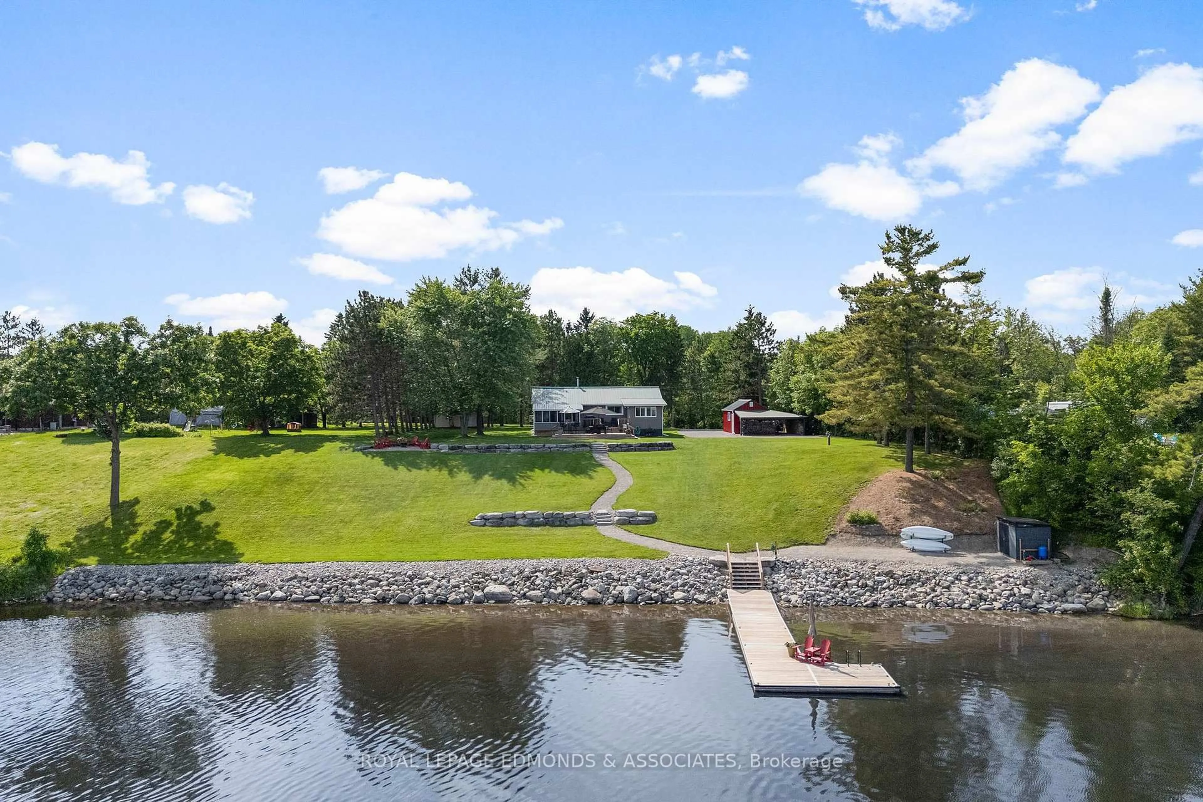 A pic from outside/outdoor area/front of a property/back of a property/a pic from drone, water/lake/river/ocean view for 2106 La Passe Rd, Beachburg Ontario K0J 1C0