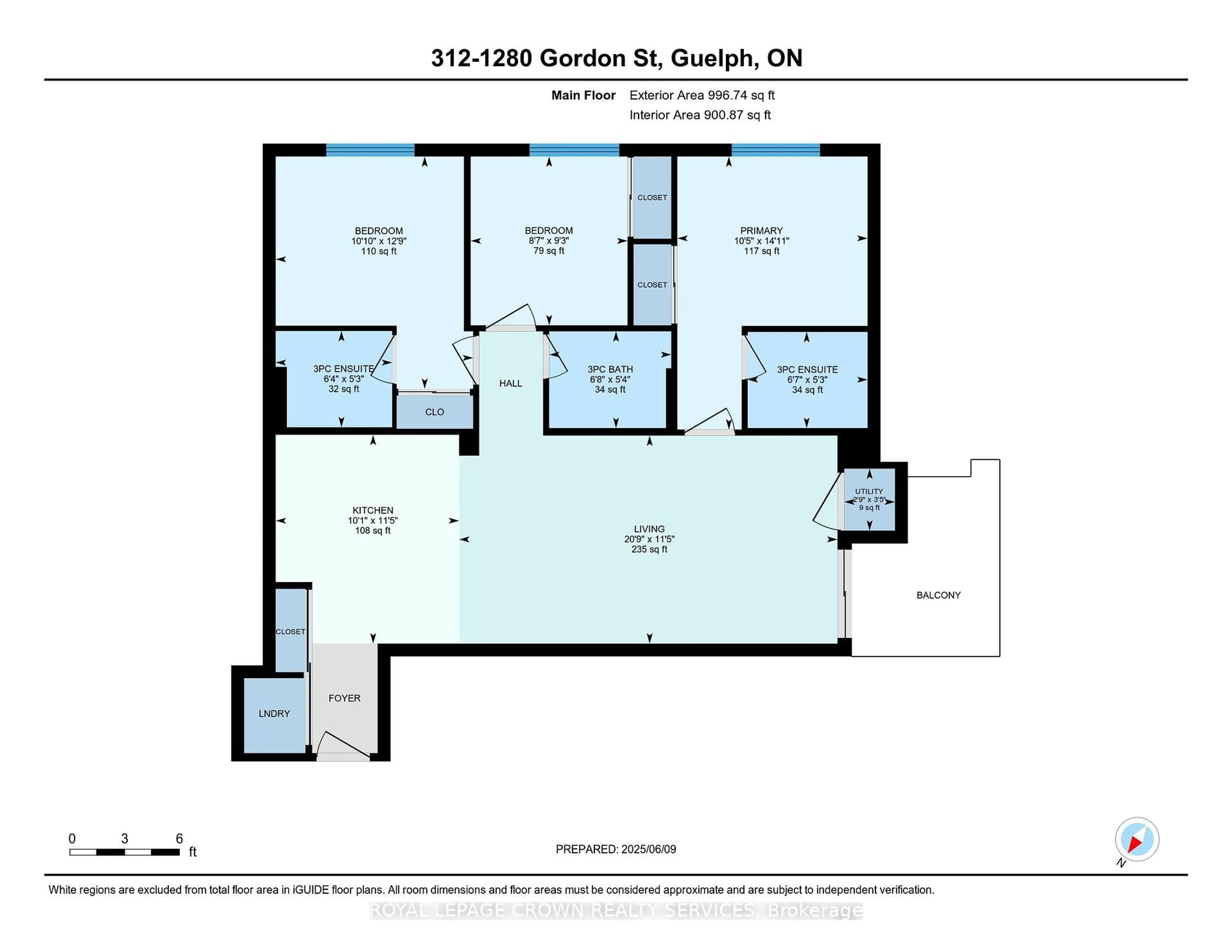 Floor plan for 1280 Gordon St #312, Guelph Ontario N1L 0N6