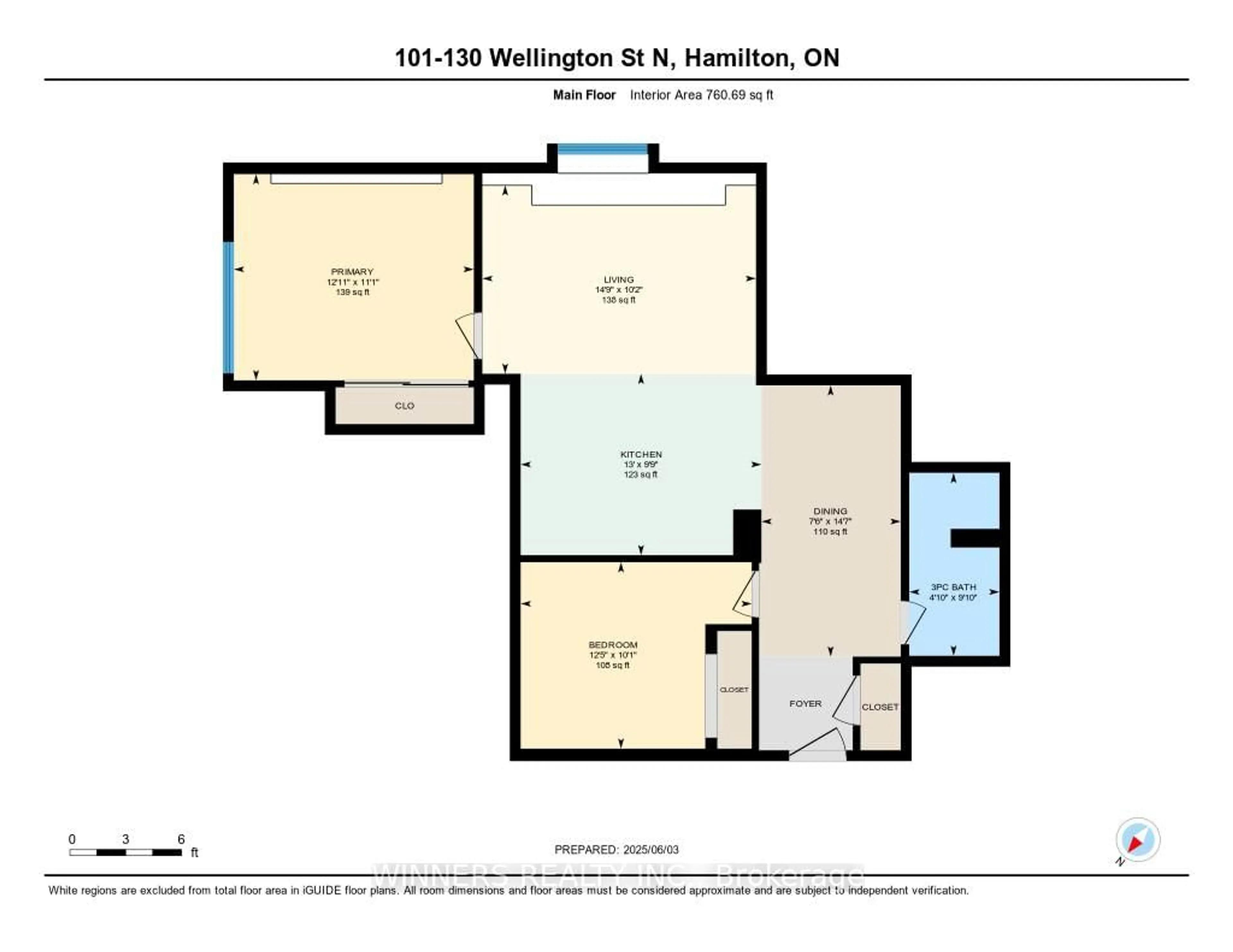 Floor plan for 130 Wellington St #101, Hamilton Ontario L8R 1N3