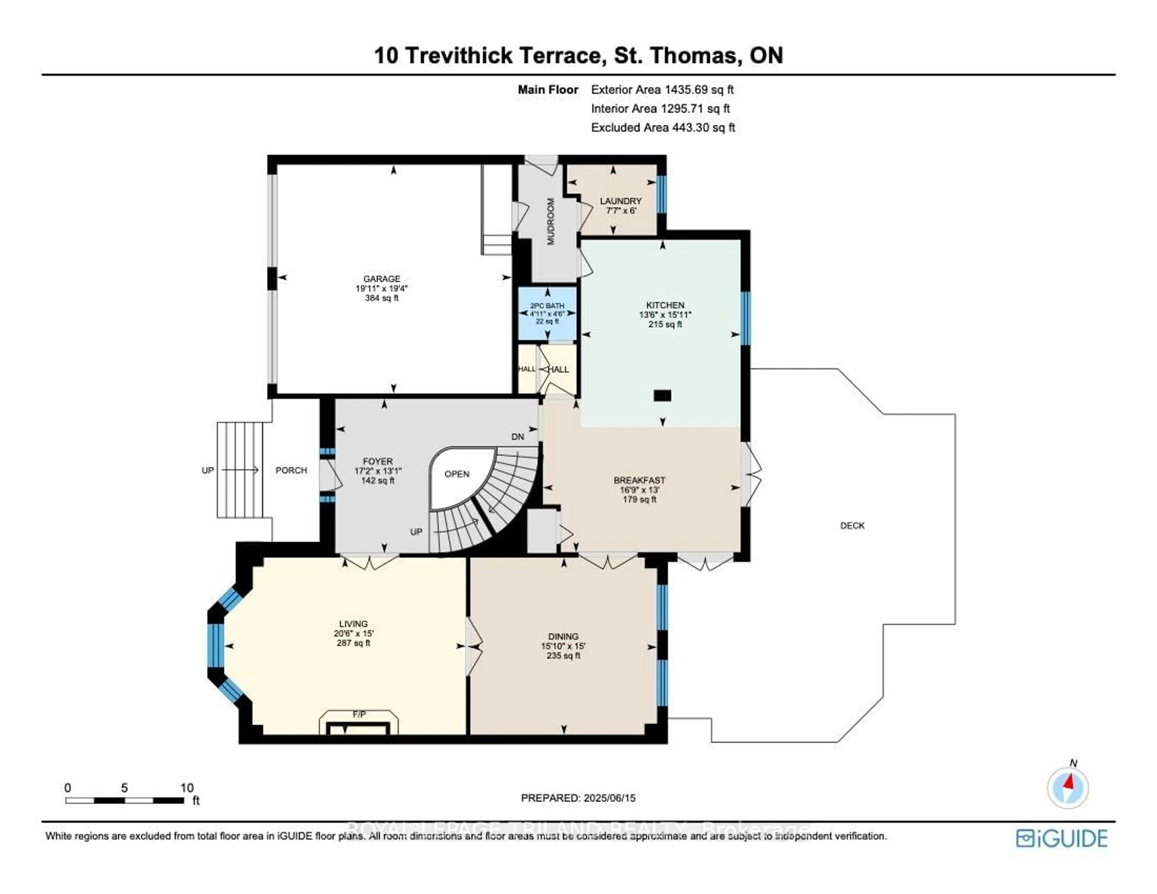Floor plan for 10 Trevithick Terr, St. Thomas Ontario N5R 5Y2