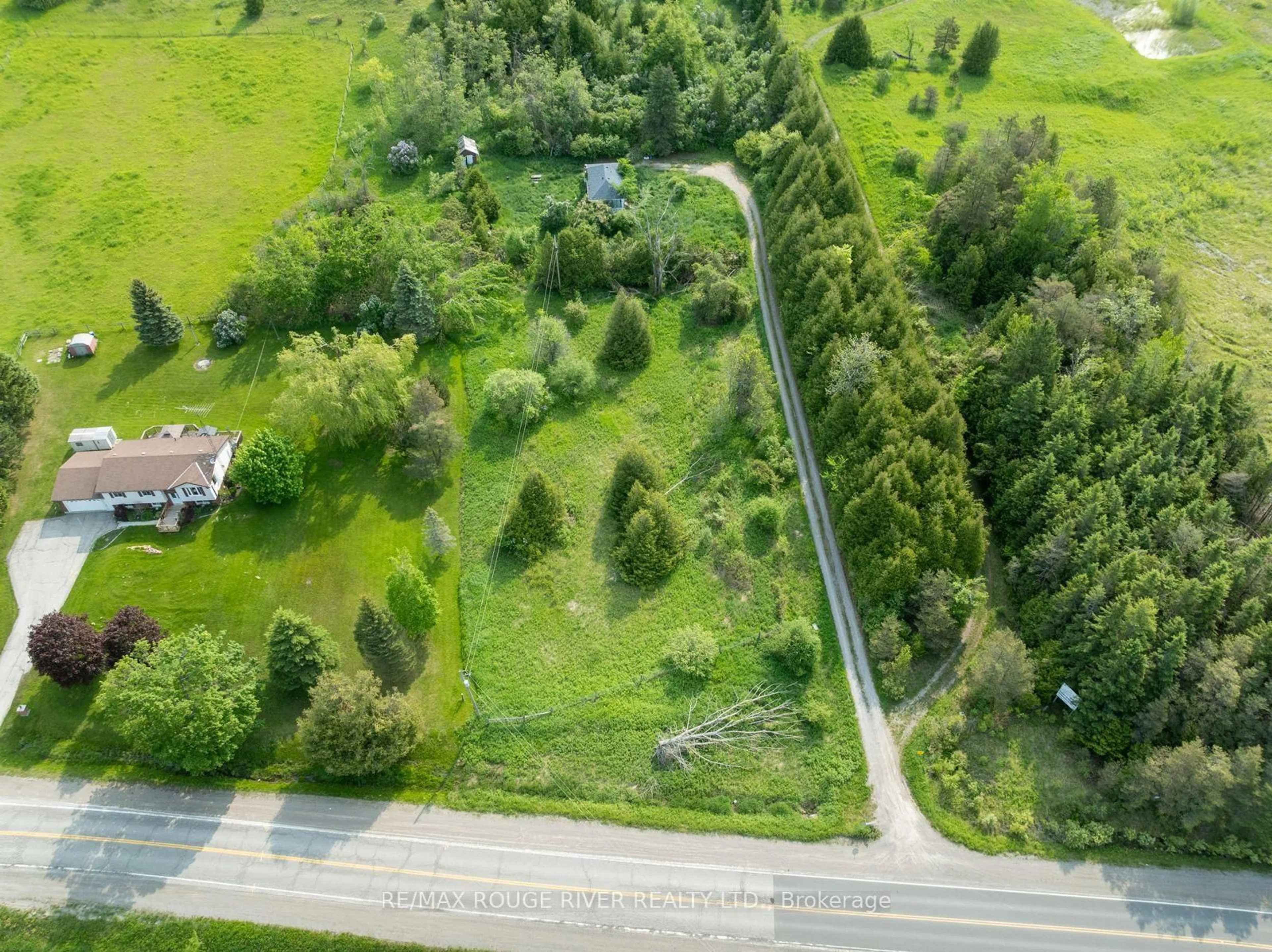 A pic from outside/outdoor area/front of a property/back of a property/a pic from drone, forest/trees view for 15 Capstick Rd, Kawartha Lakes Ontario L0A 1A0