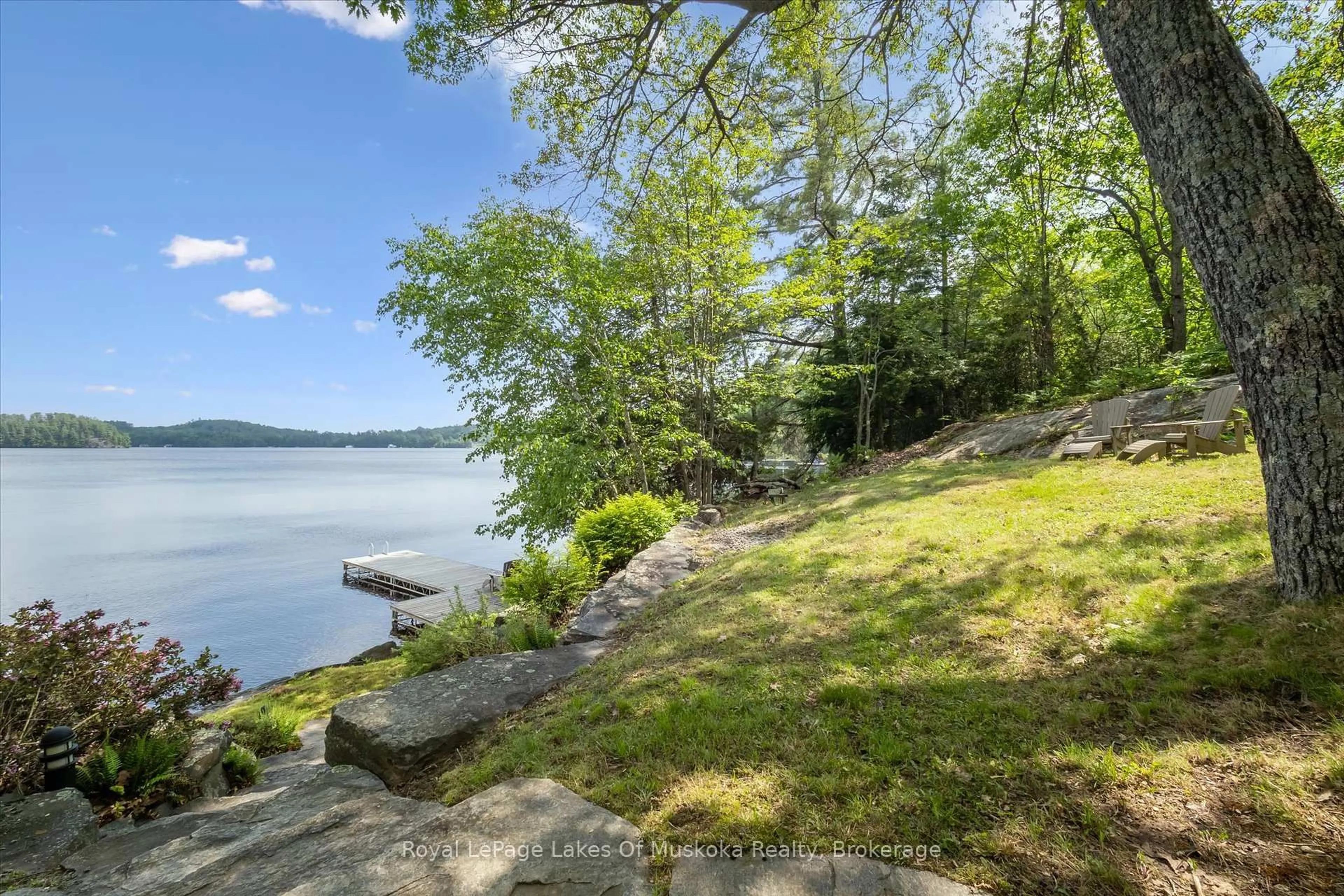 Patio, water/lake/river/ocean view for 356 Fields Lane, Huntsville Ontario P0B 1M0