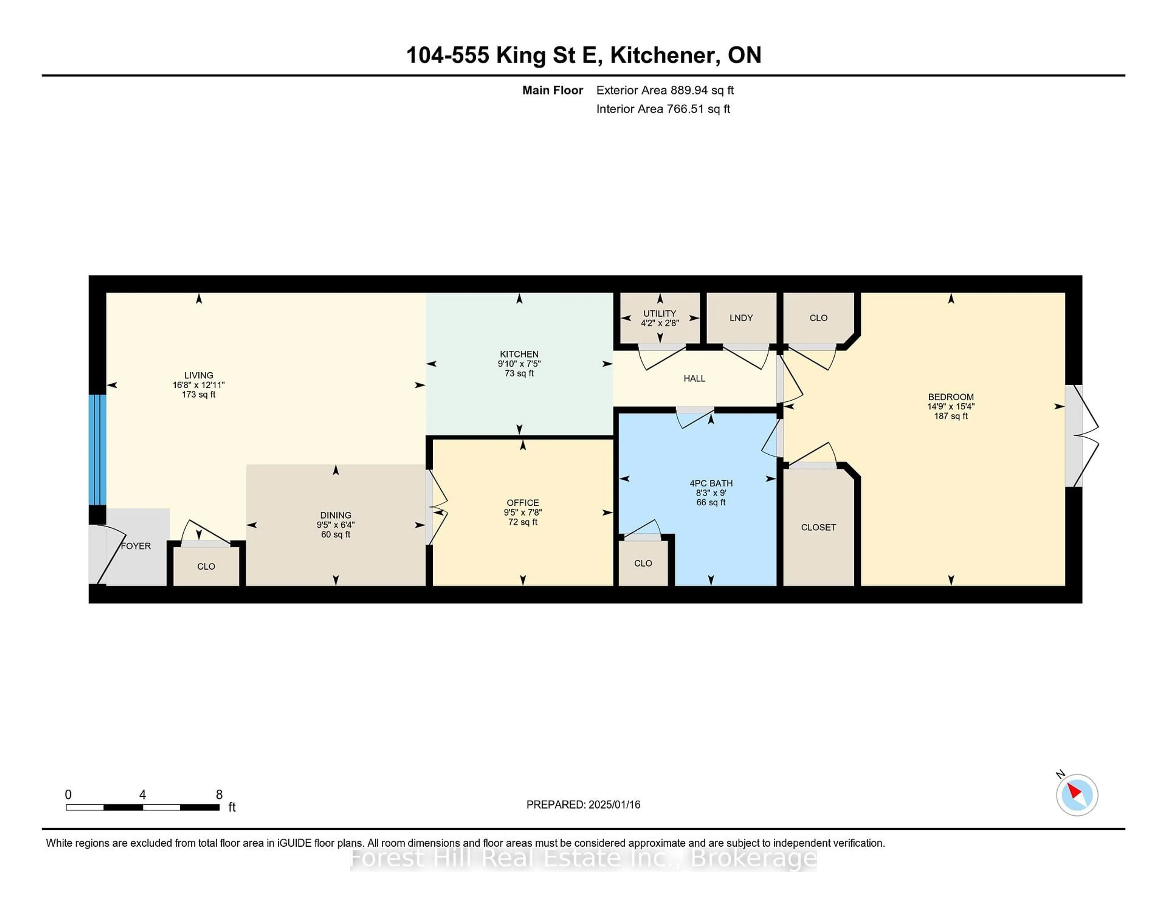 Floor plan for 555 King St #104, Kitchener Ontario N2G 2L9
