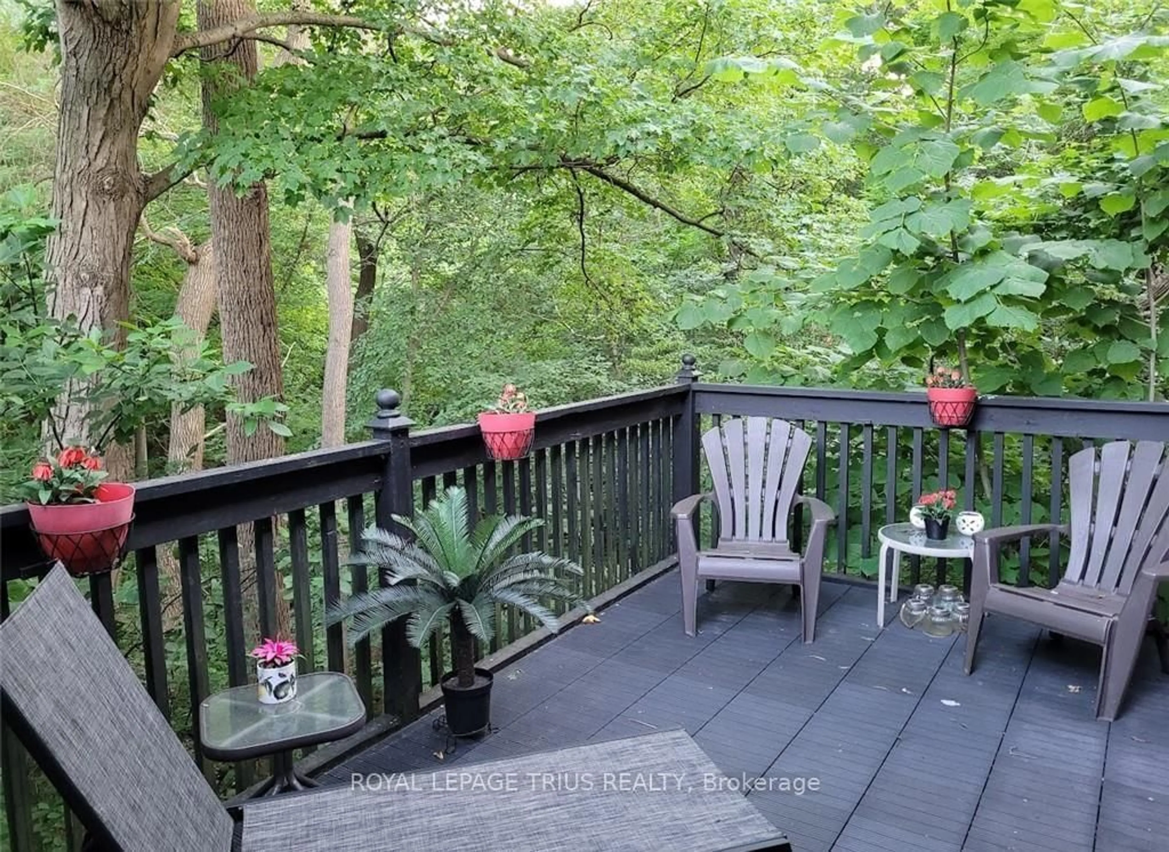 Patio, forest/trees view for 78 Queensway Dr, Norfolk Ontario N3Y 4M6