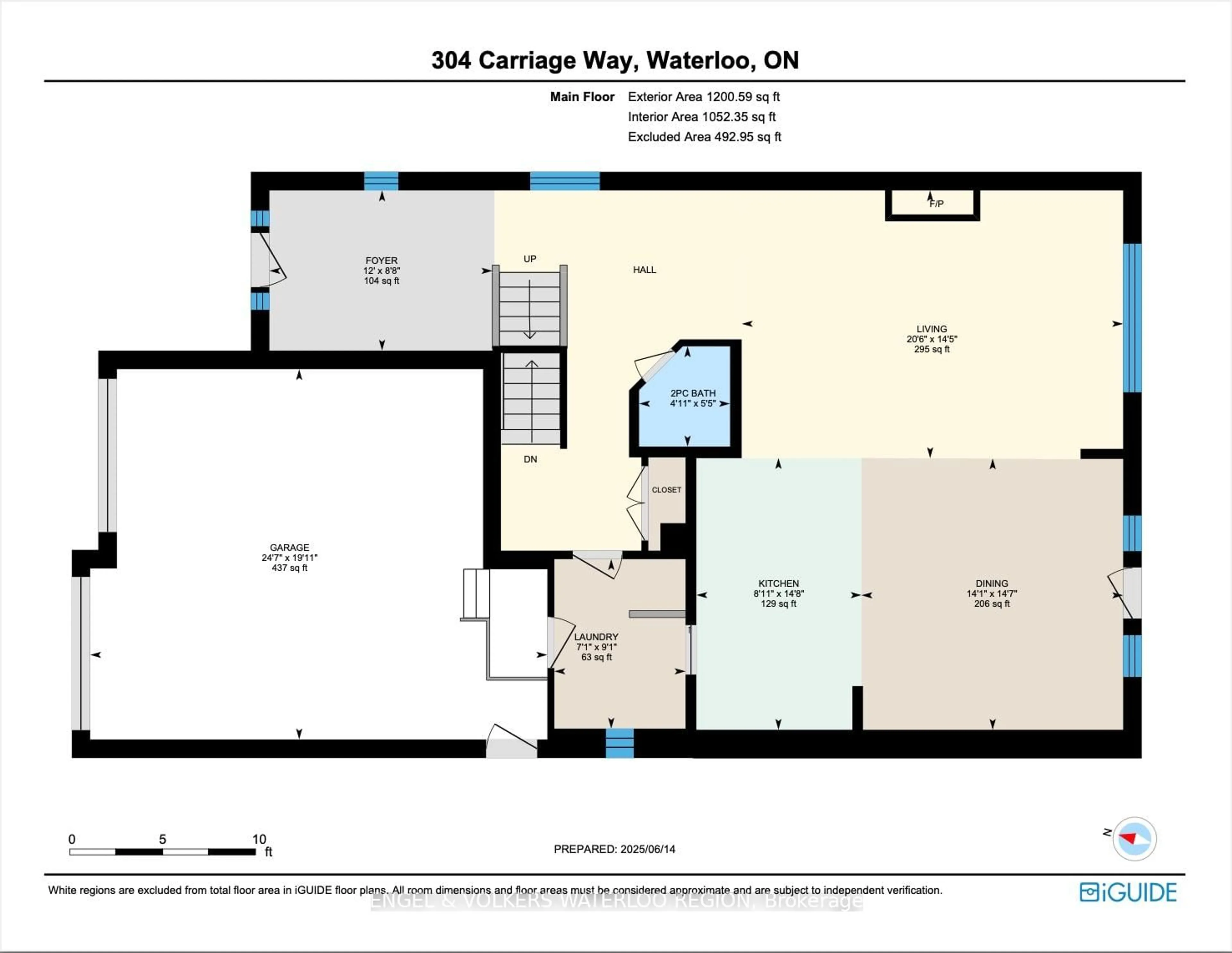 Floor plan for 304 Carriage Way, Waterloo Ontario N2K 0C2