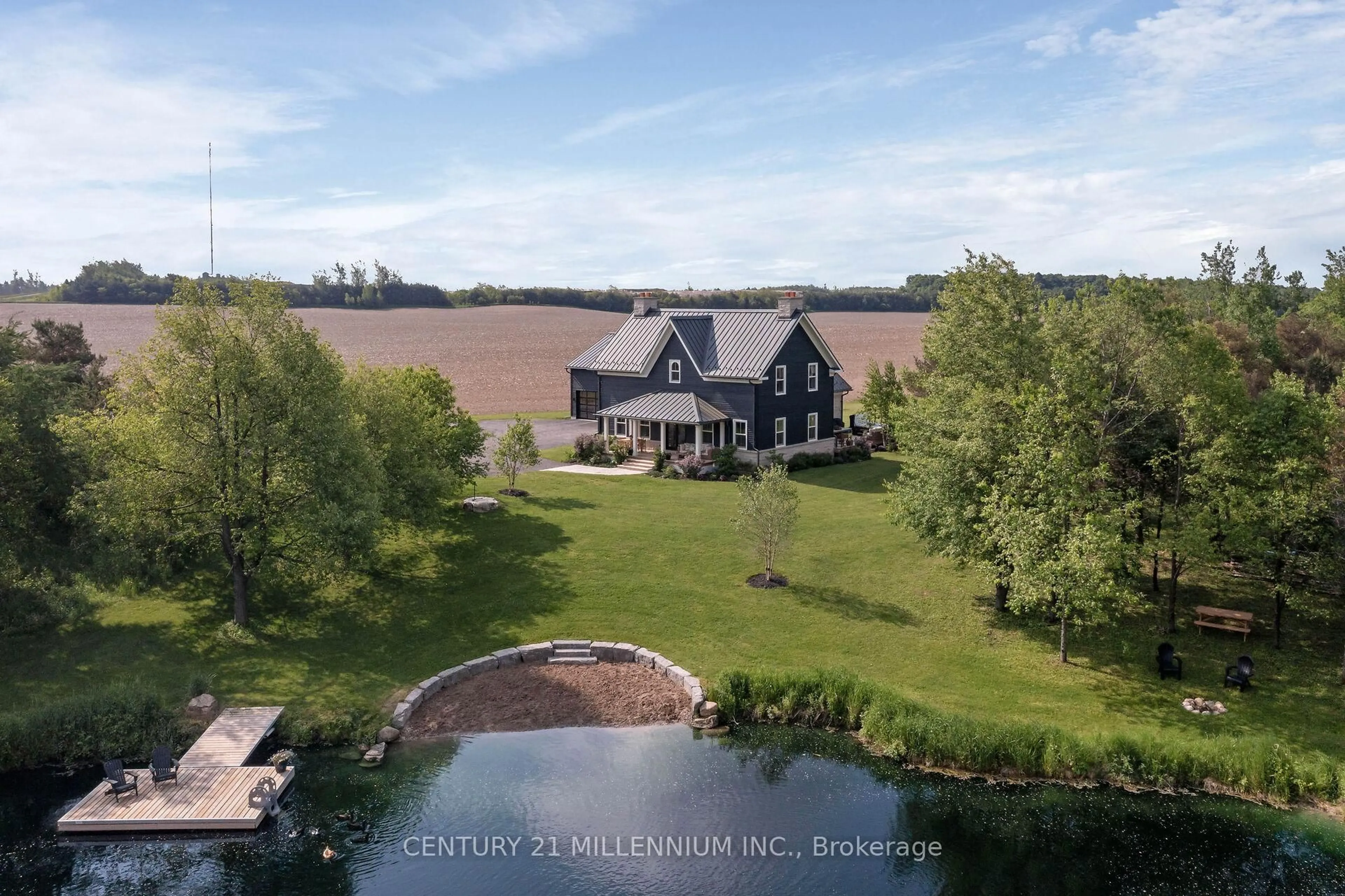 A pic from outside/outdoor area/front of a property/back of a property/a pic from drone, water/lake/river/ocean view for 311174 Sixteenth Line, East Garafraxa Ontario L9W 7C6