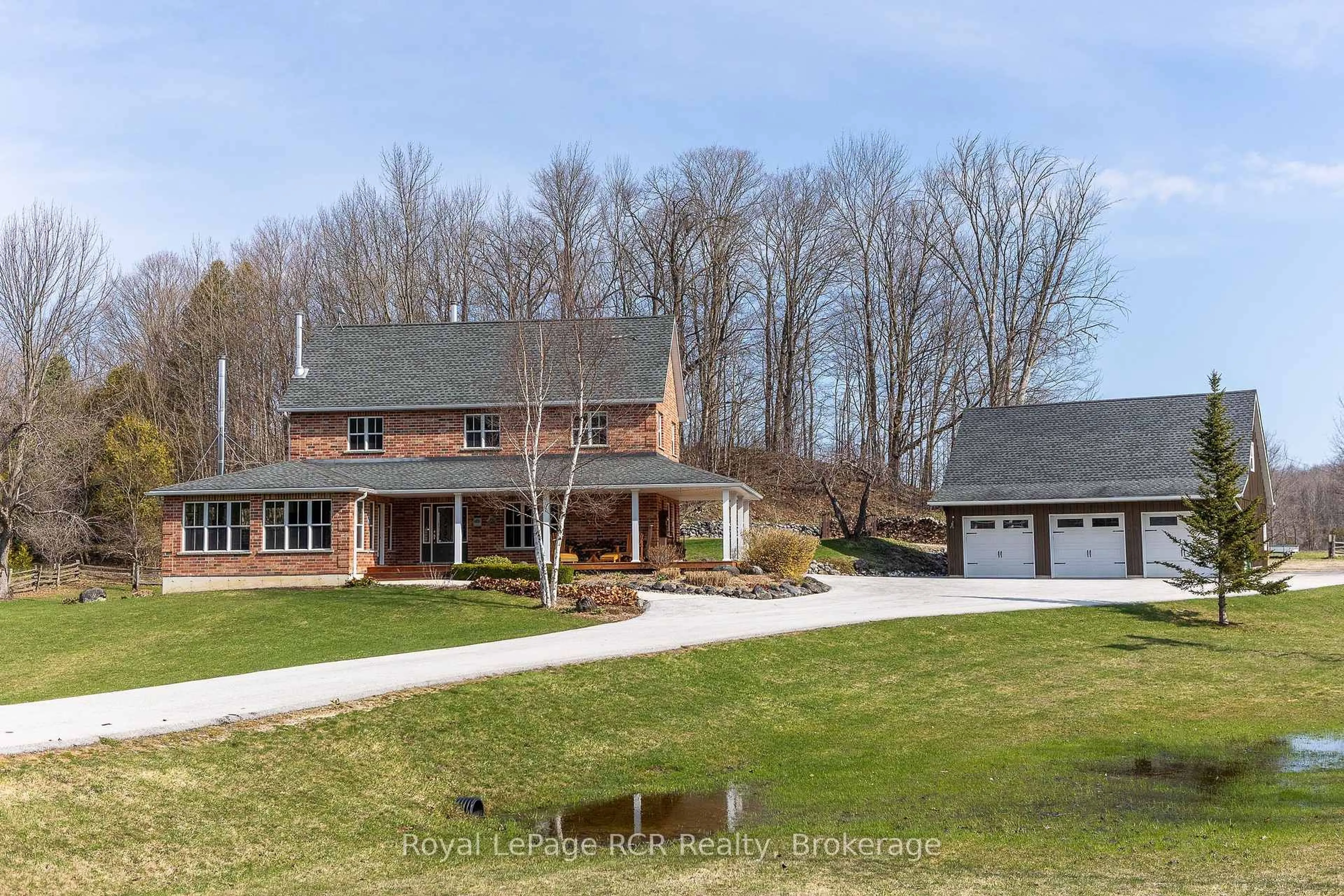 A pic from outside/outdoor area/front of a property/back of a property/a pic from drone, water/lake/river/ocean view for 414625 Baseline Rd, West Grey Ontario N0C 1H0