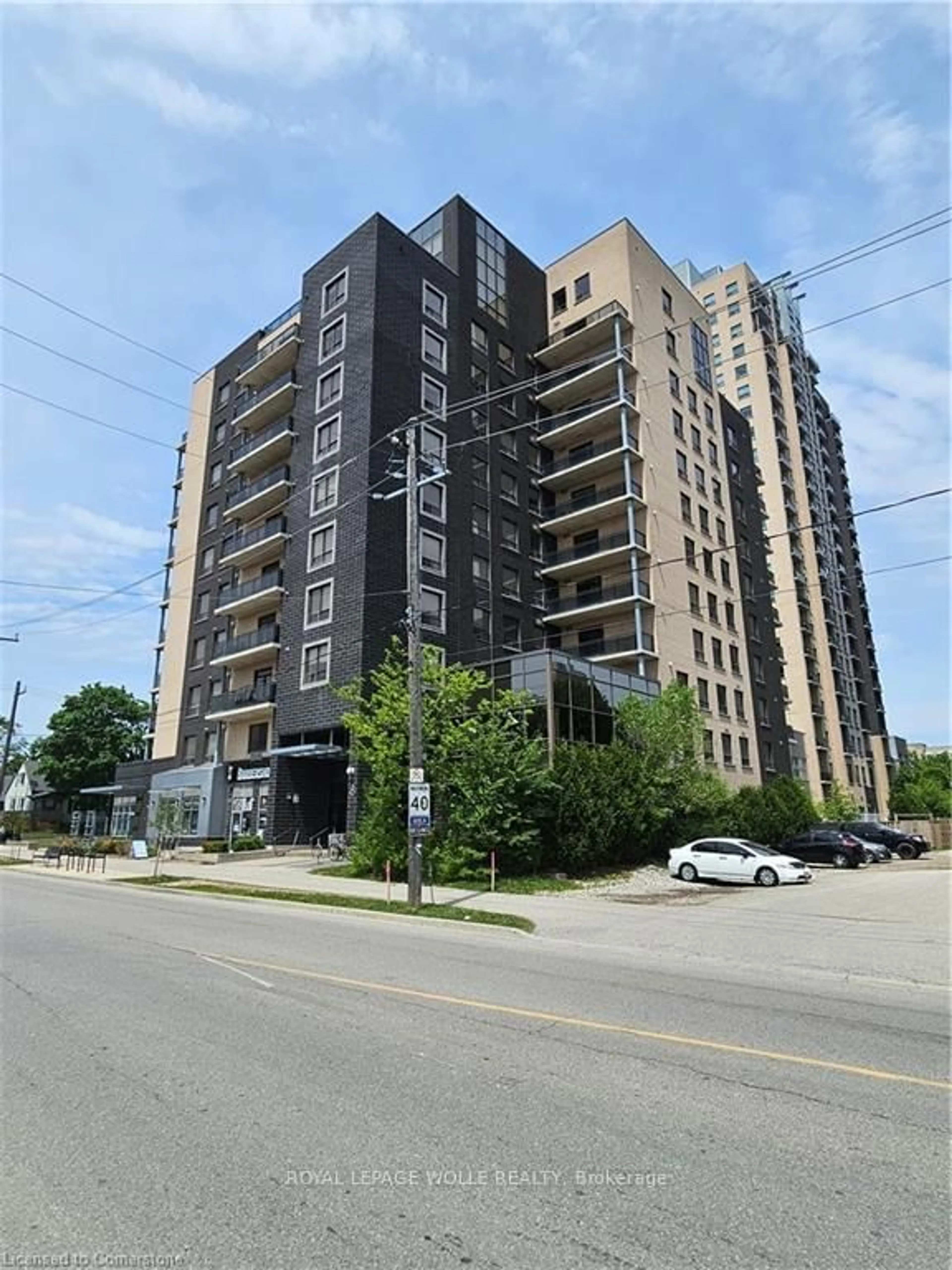 A pic from outside/outdoor area/front of a property/back of a property/a pic from drone, building for 8 Hickory St #401, Waterloo Ontario N2L 3H6