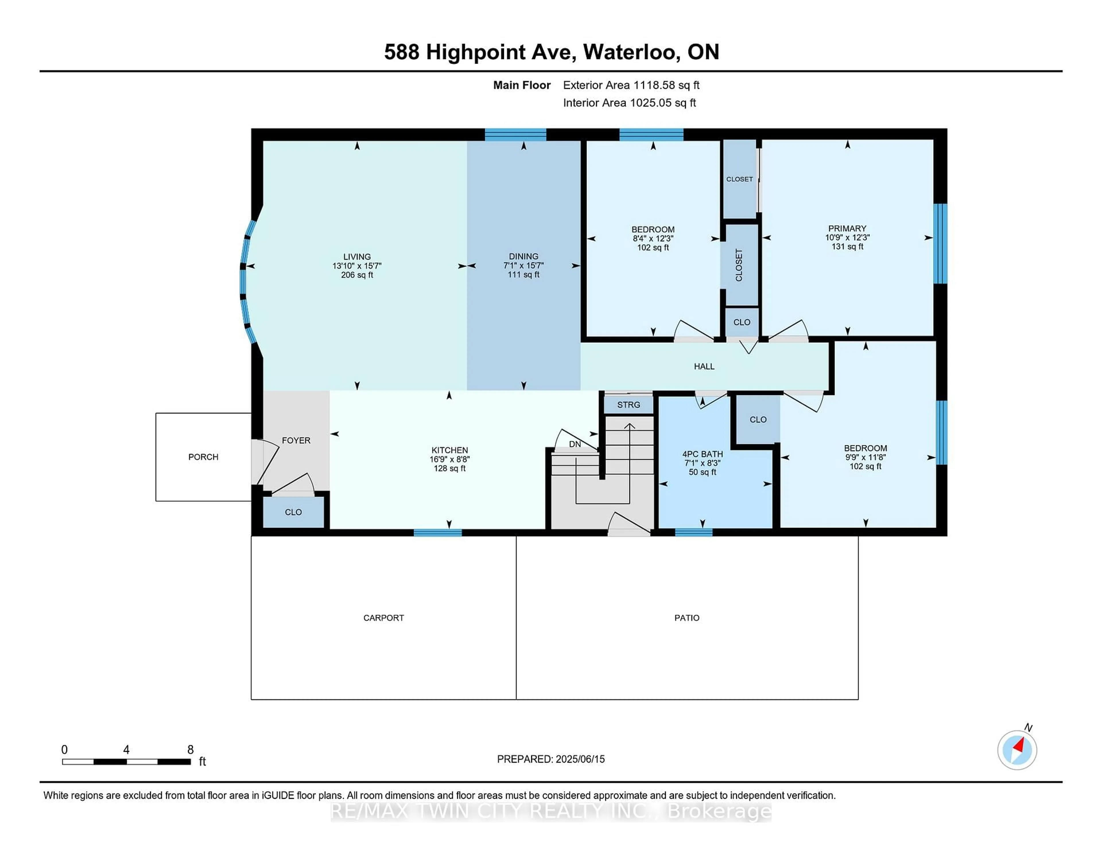 Floor plan for 588 Highpoint Ave, Waterloo Ontario N2L 4N1
