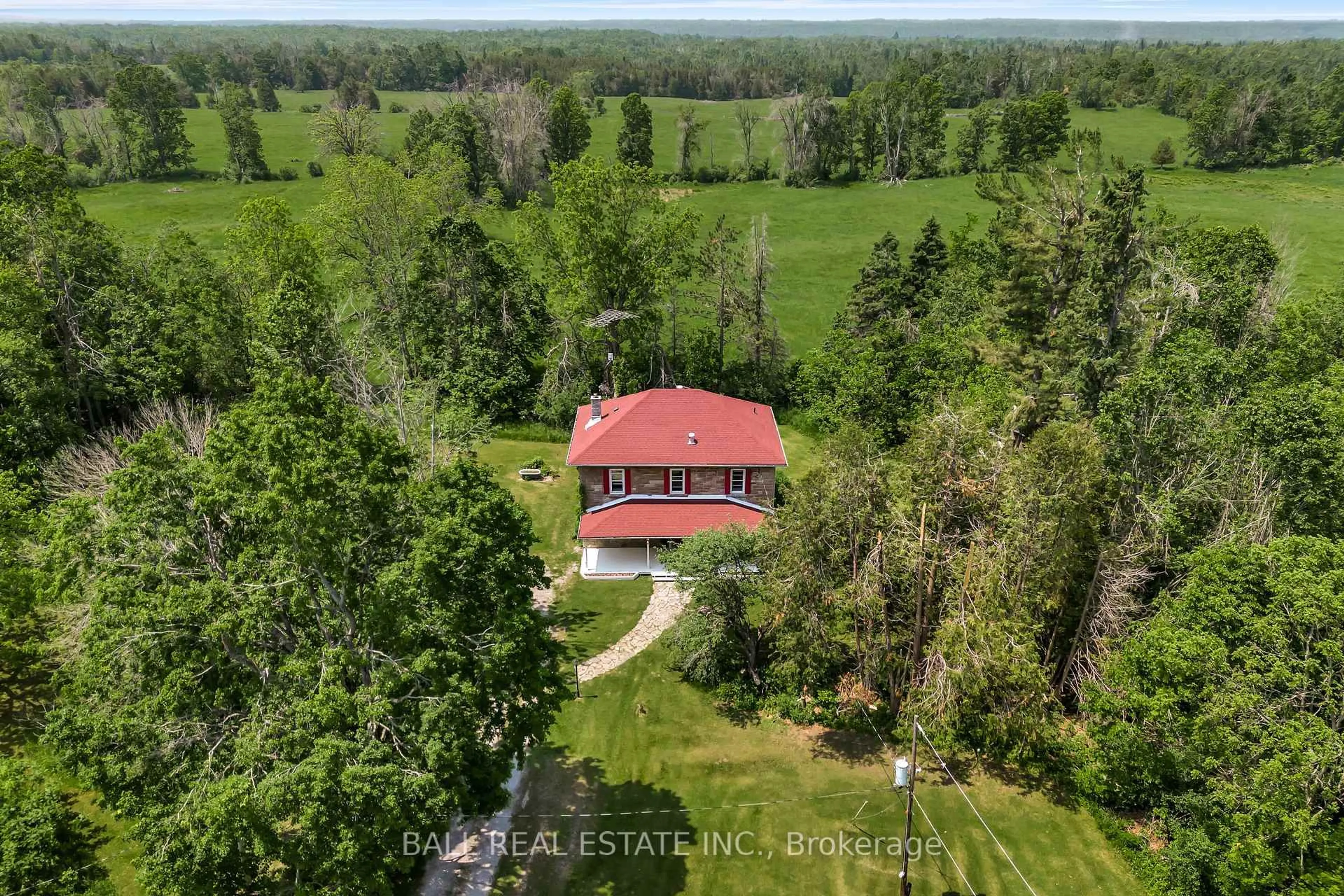 A pic from outside/outdoor area/front of a property/back of a property/a pic from drone, water/lake/river/ocean view for 108 Tates Bay Rd, Trent Lakes Ontario K0M 1A0