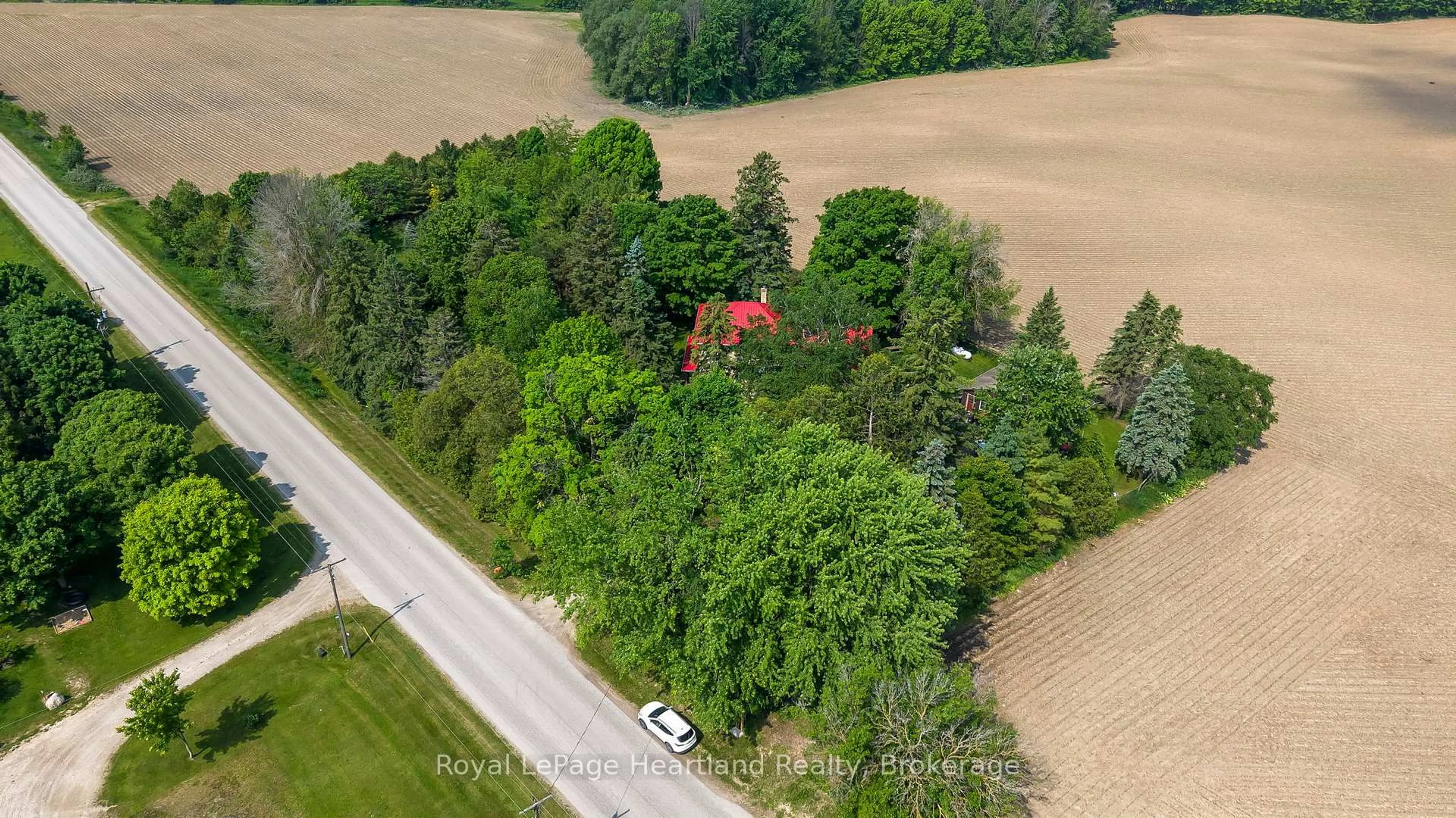 A pic from outside/outdoor area/front of a property/back of a property/a pic from drone, forest/trees view for 9540 Ayton Rd, Minto Ontario N0G 1Z0