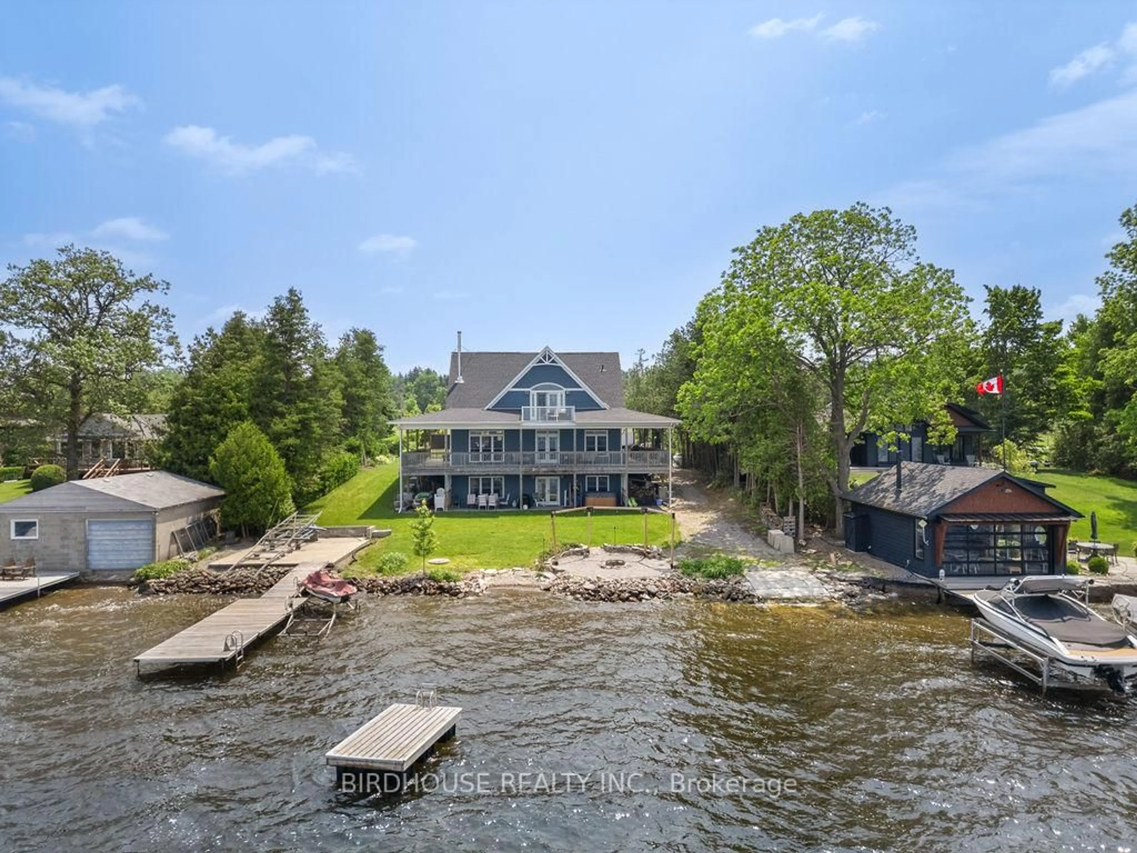 A pic from outside/outdoor area/front of a property/back of a property/a pic from drone, water/lake/river/ocean view for 99 Stewarts Rd, Kawartha Lakes Ontario K0M 1N0