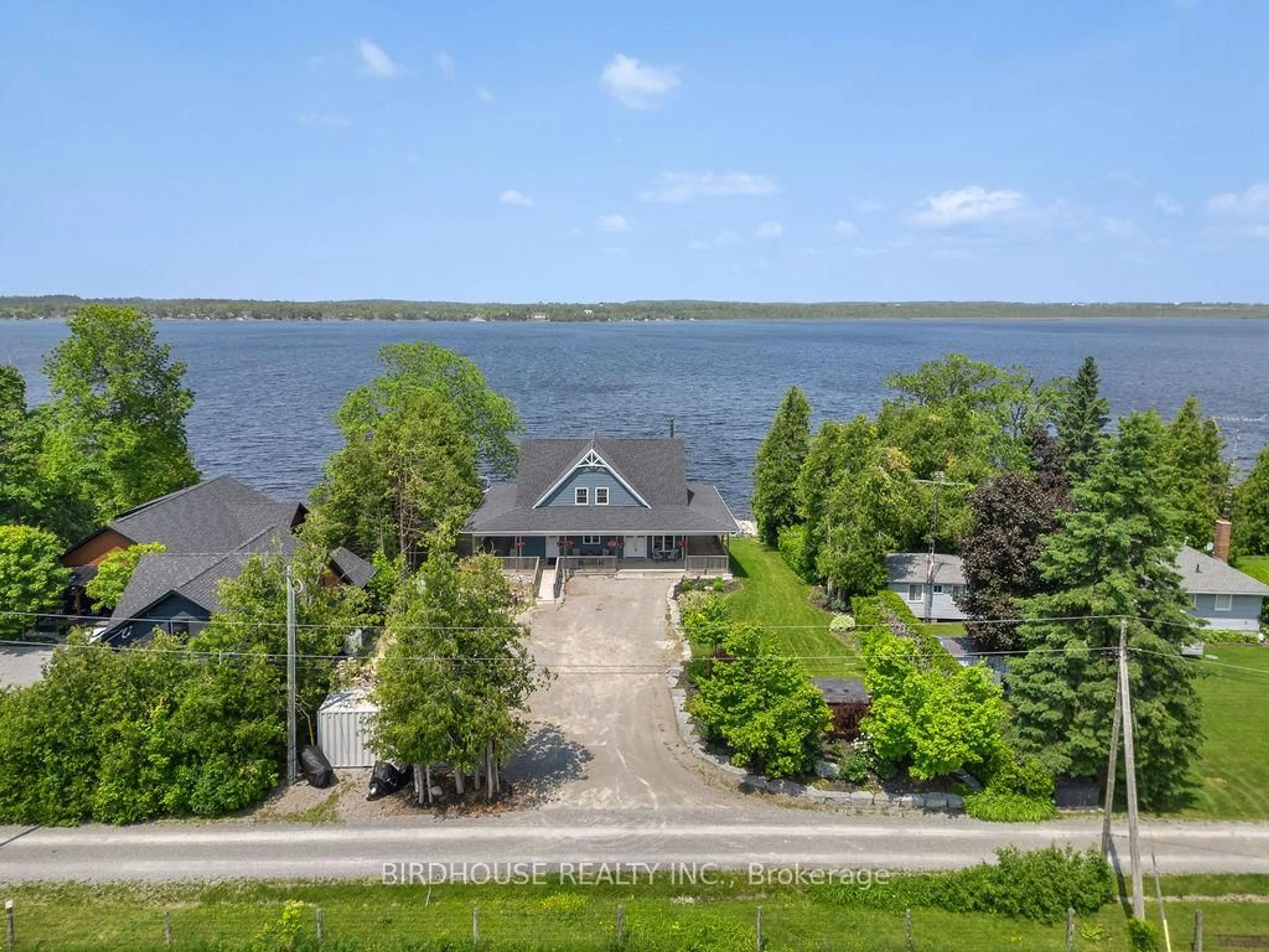 A pic from outside/outdoor area/front of a property/back of a property/a pic from drone, water/lake/river/ocean view for 99 Stewarts Rd, Kawartha Lakes Ontario K0M 1N0