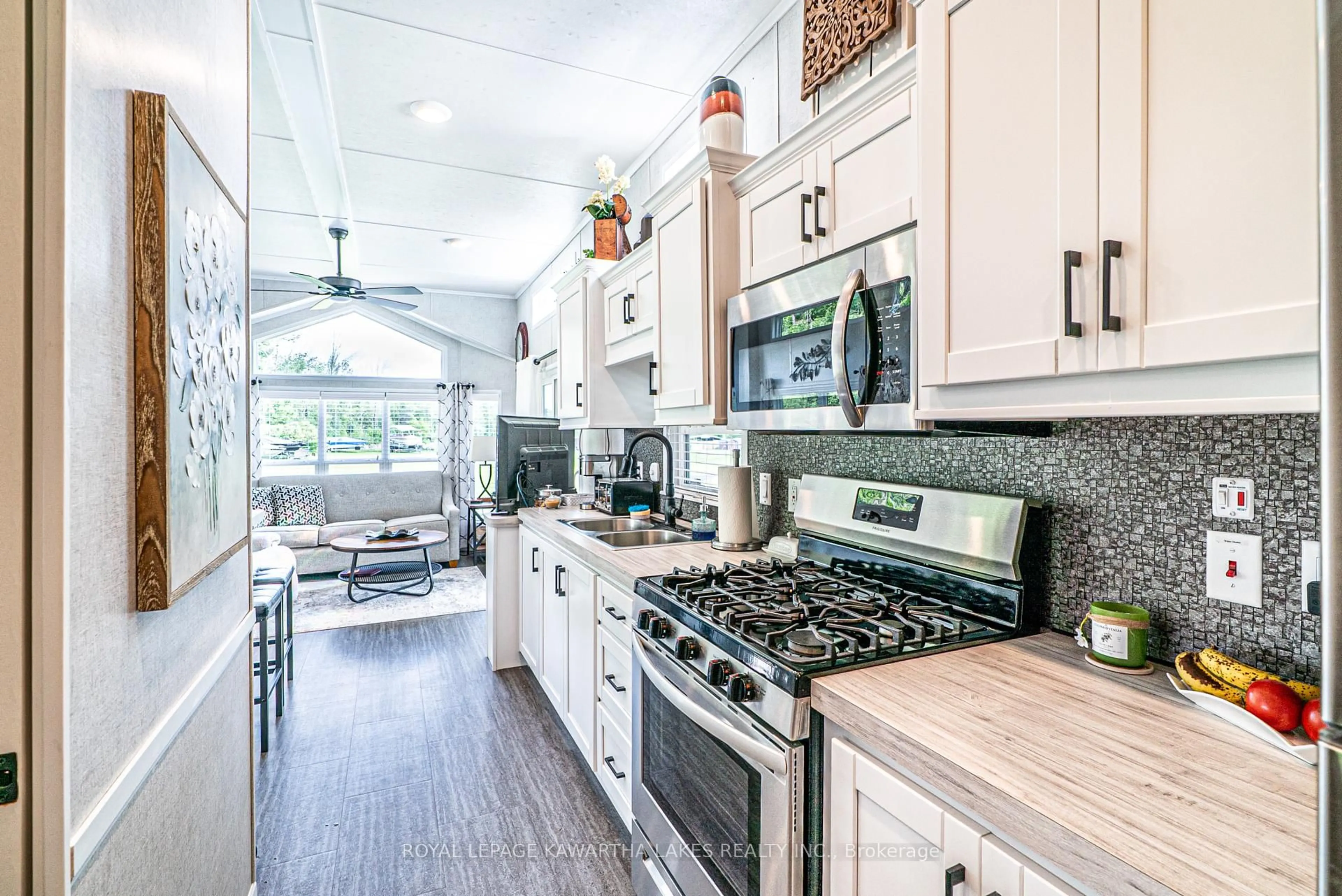 Contemporary kitchen, ceramic/tile floor for 46 Alpine St, Kawartha Lakes Ontario K9V 4R1