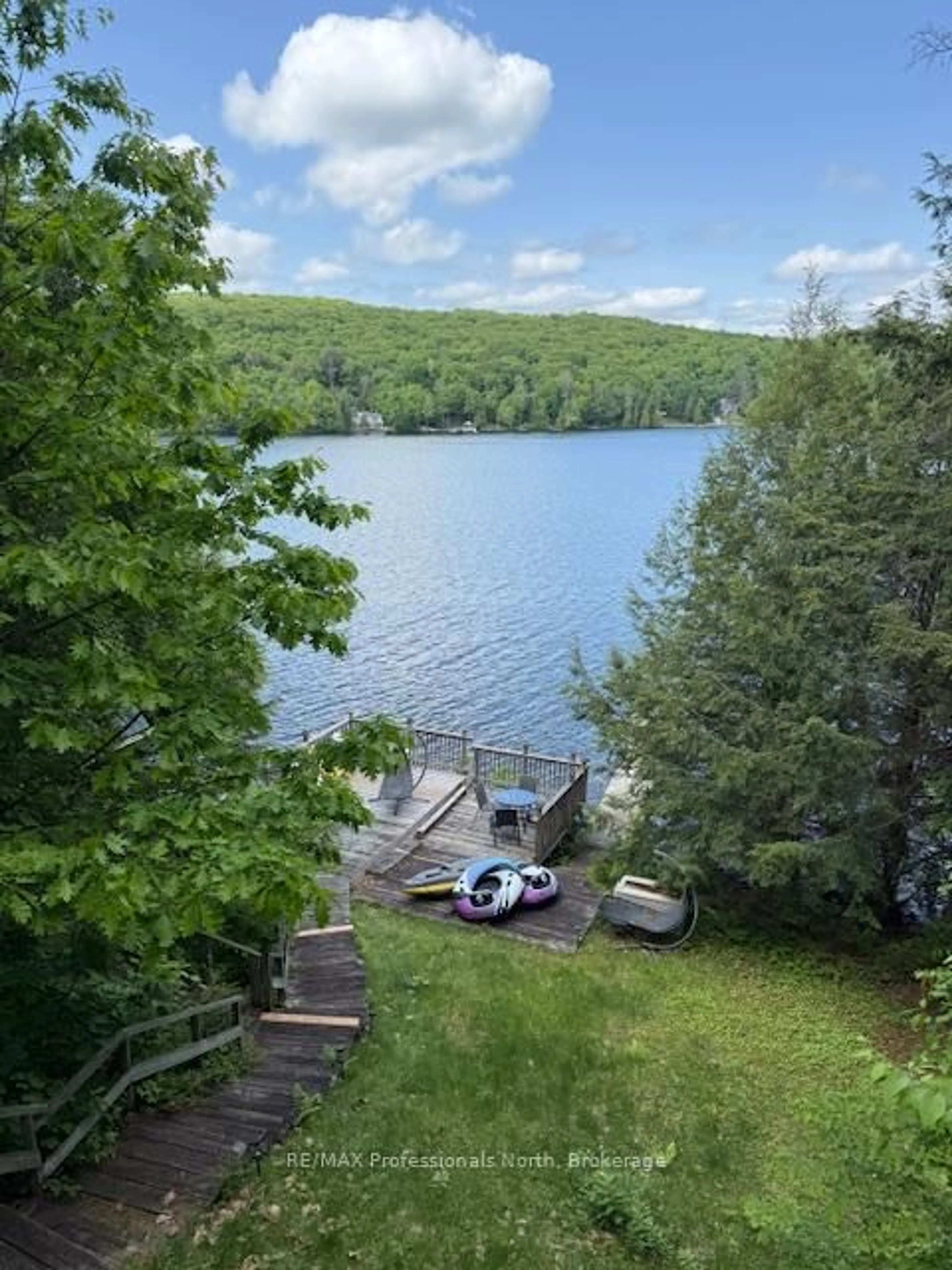 A pic from outside/outdoor area/front of a property/back of a property/a pic from drone, water/lake/river/ocean view for 69 Maple Dr, Perry Ontario P0A 1J0