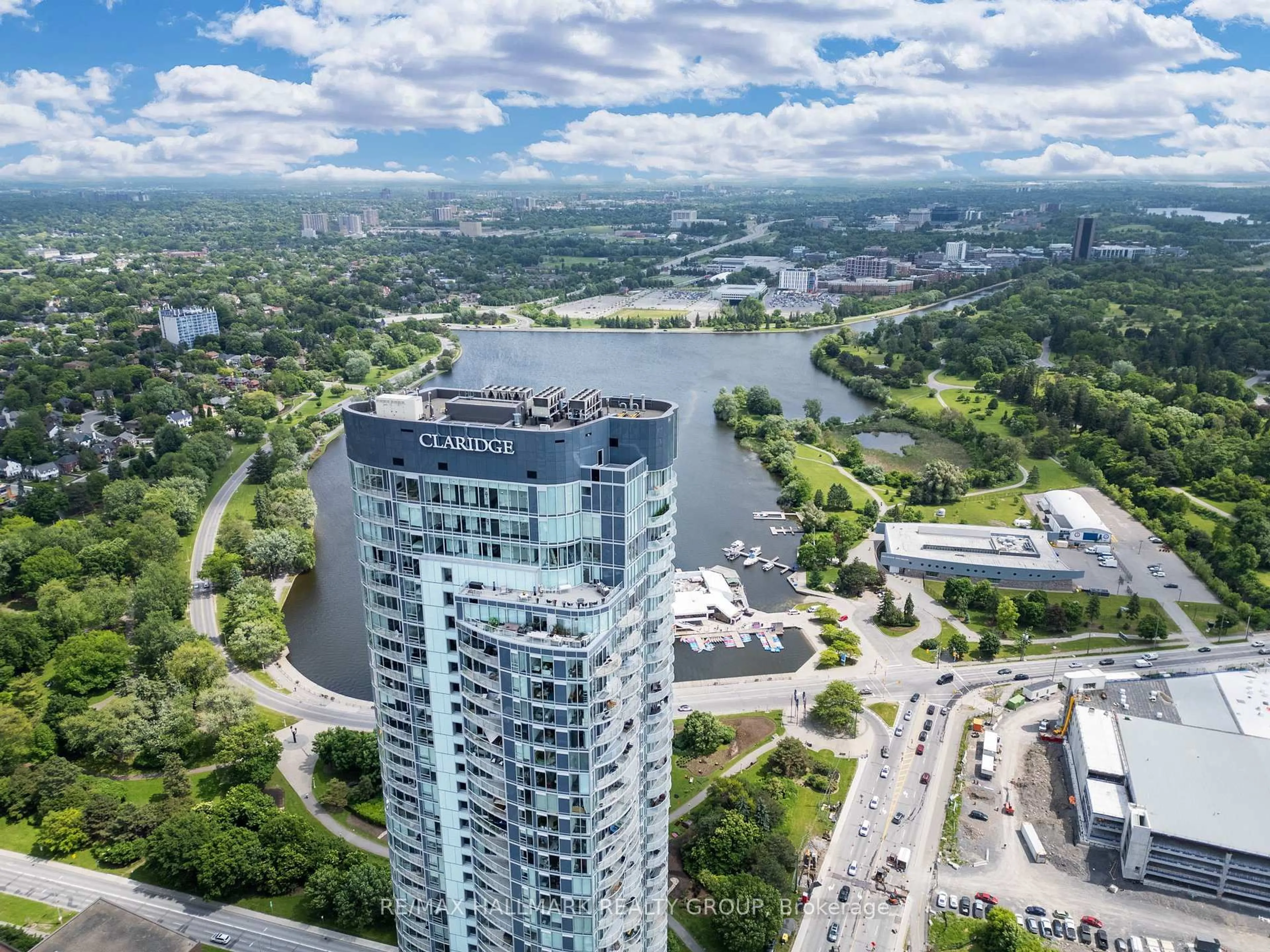 A pic from outside/outdoor area/front of a property/back of a property/a pic from drone, water/lake/river/ocean view for 805 Carling Ave #4005, Ottawa Ontario K1S 5W9