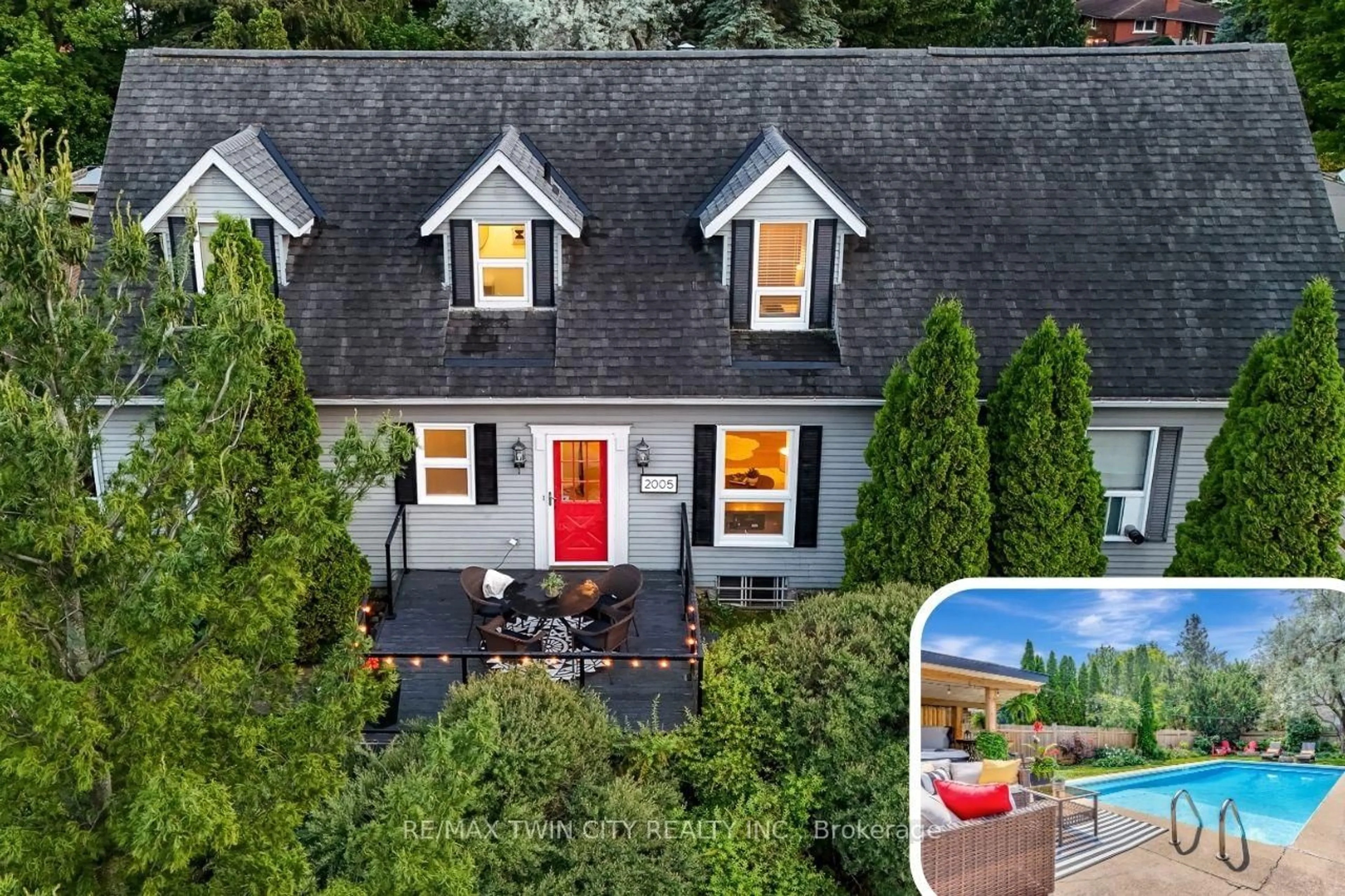 A pic from outside/outdoor area/front of a property/back of a property/a pic from drone, street for 2005 Old Mill Rd, Kitchener Ontario N2P 1E4