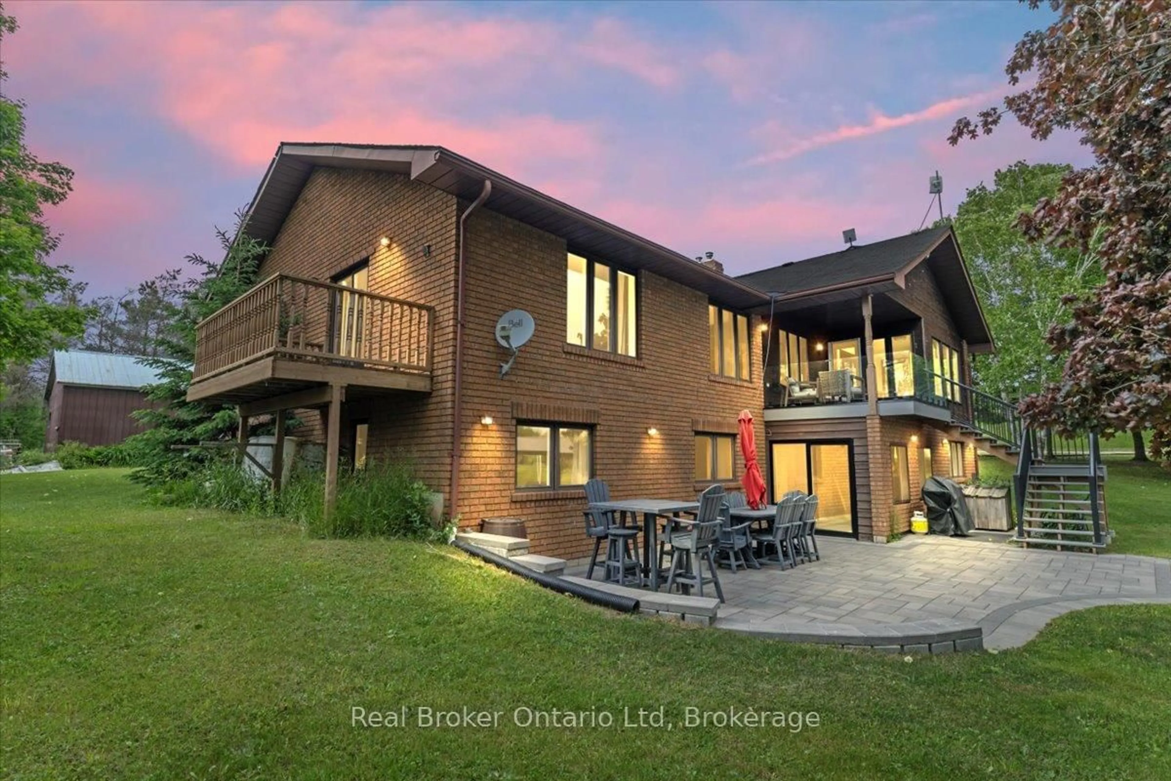 A pic from outside/outdoor area/front of a property/back of a property/a pic from drone, water/lake/river/ocean view for 814222 Greenery Lane, Grey Highlands Ontario N0C 1E0