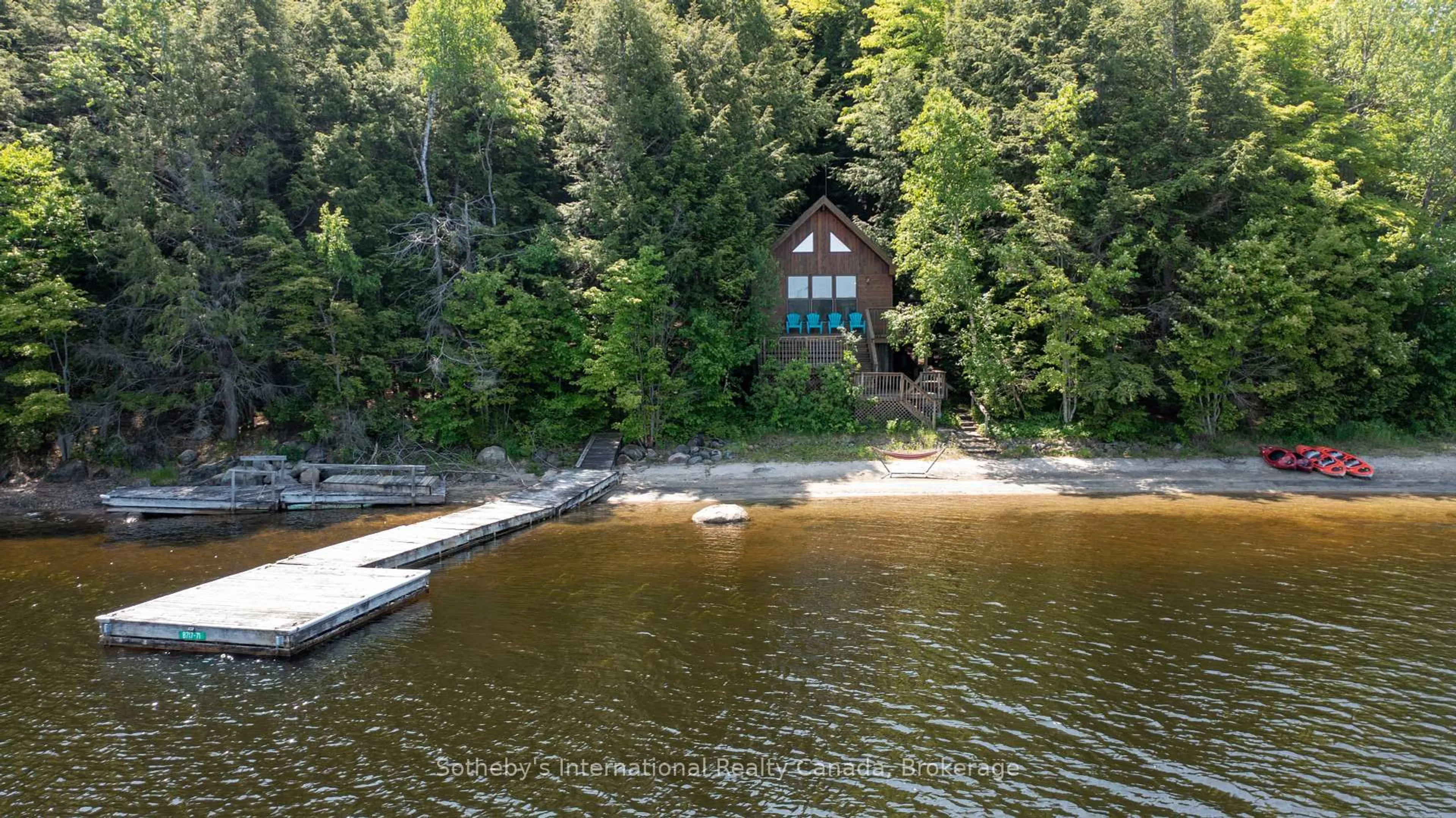 A pic from outside/outdoor area/front of a property/back of a property/a pic from drone, water/lake/river/ocean view for 71 Isabella (B717) Island, The Archipelago Ontario P2A 2W8