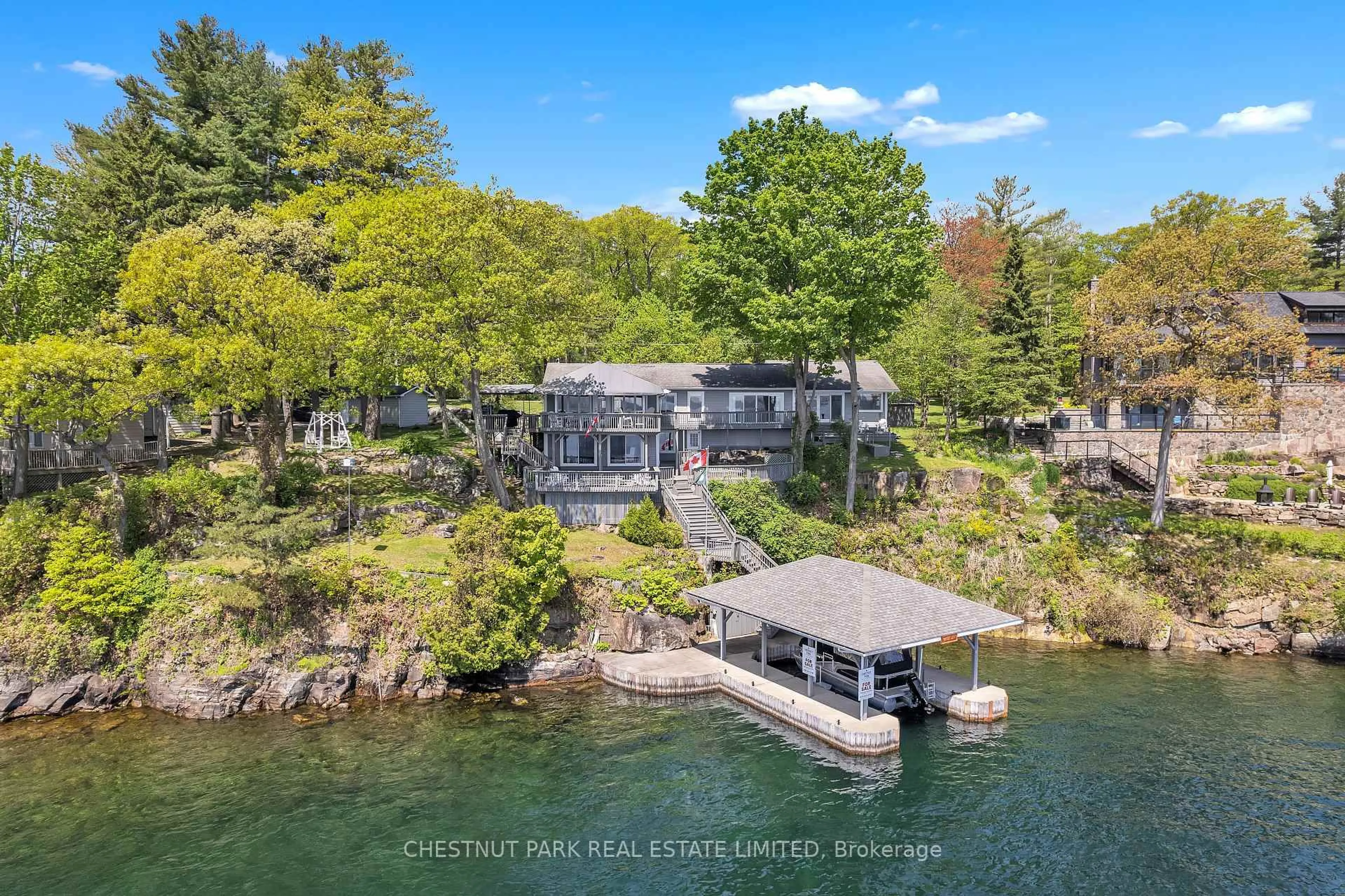 A pic from outside/outdoor area/front of a property/back of a property/a pic from drone, water/lake/river/ocean view for 35 Riverview Dr, Front of Leeds & Seeleys Bay Ontario K0E 1V0