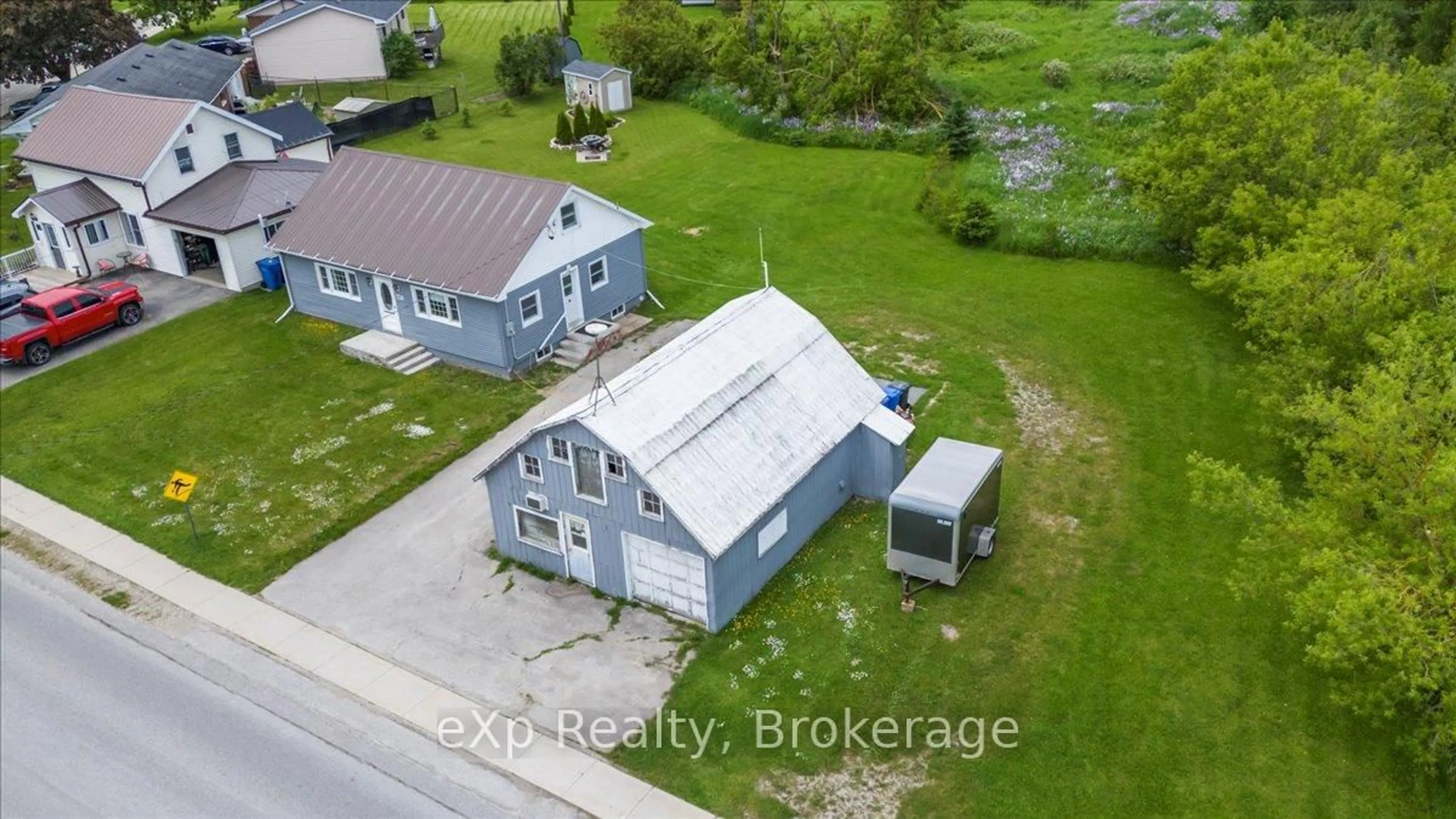 A pic from outside/outdoor area/front of a property/back of a property/a pic from drone, building for 220 Owen Sound St, Southgate Ontario N0C 1B0