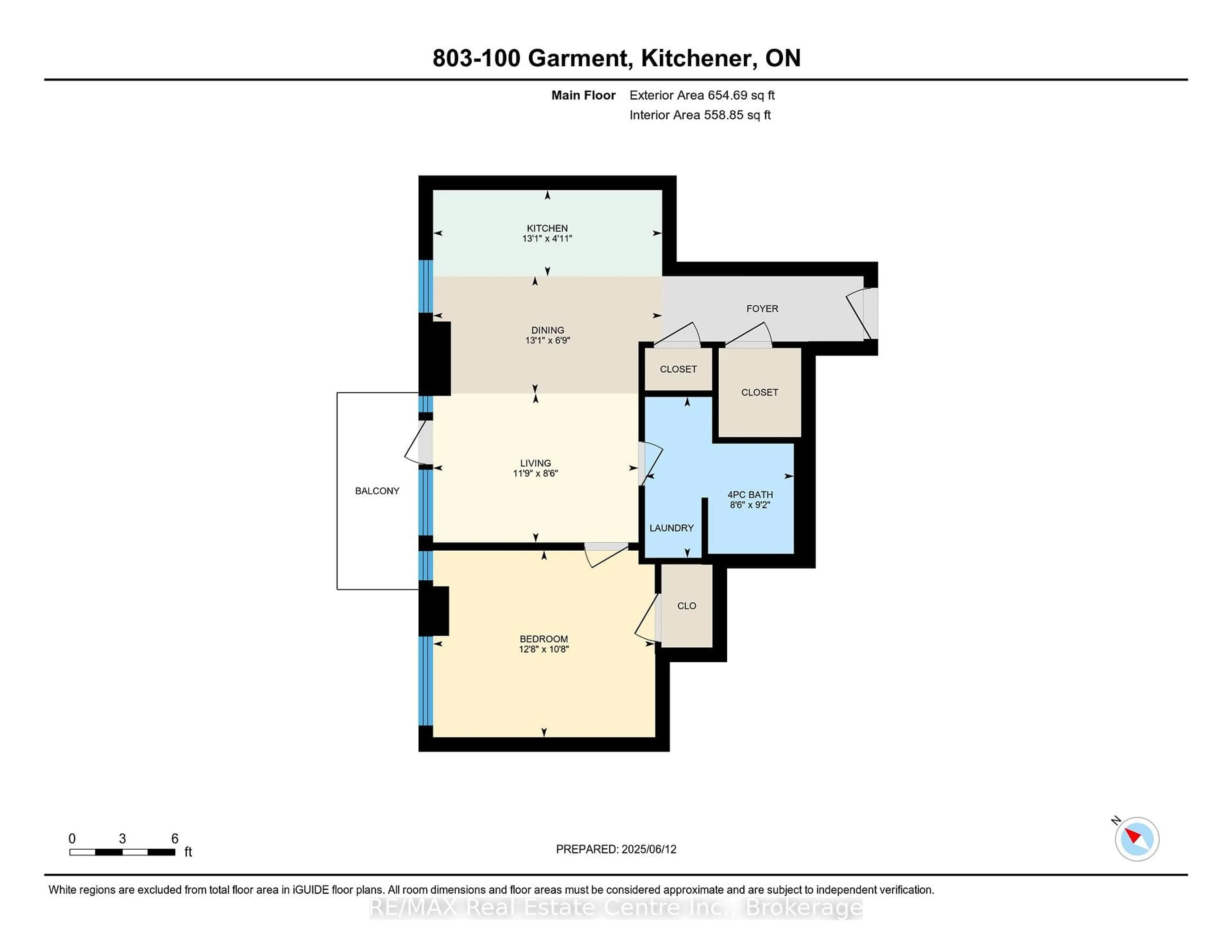 Floor plan for 100 Garment St #803, Kitchener Ontario N2G 0C3
