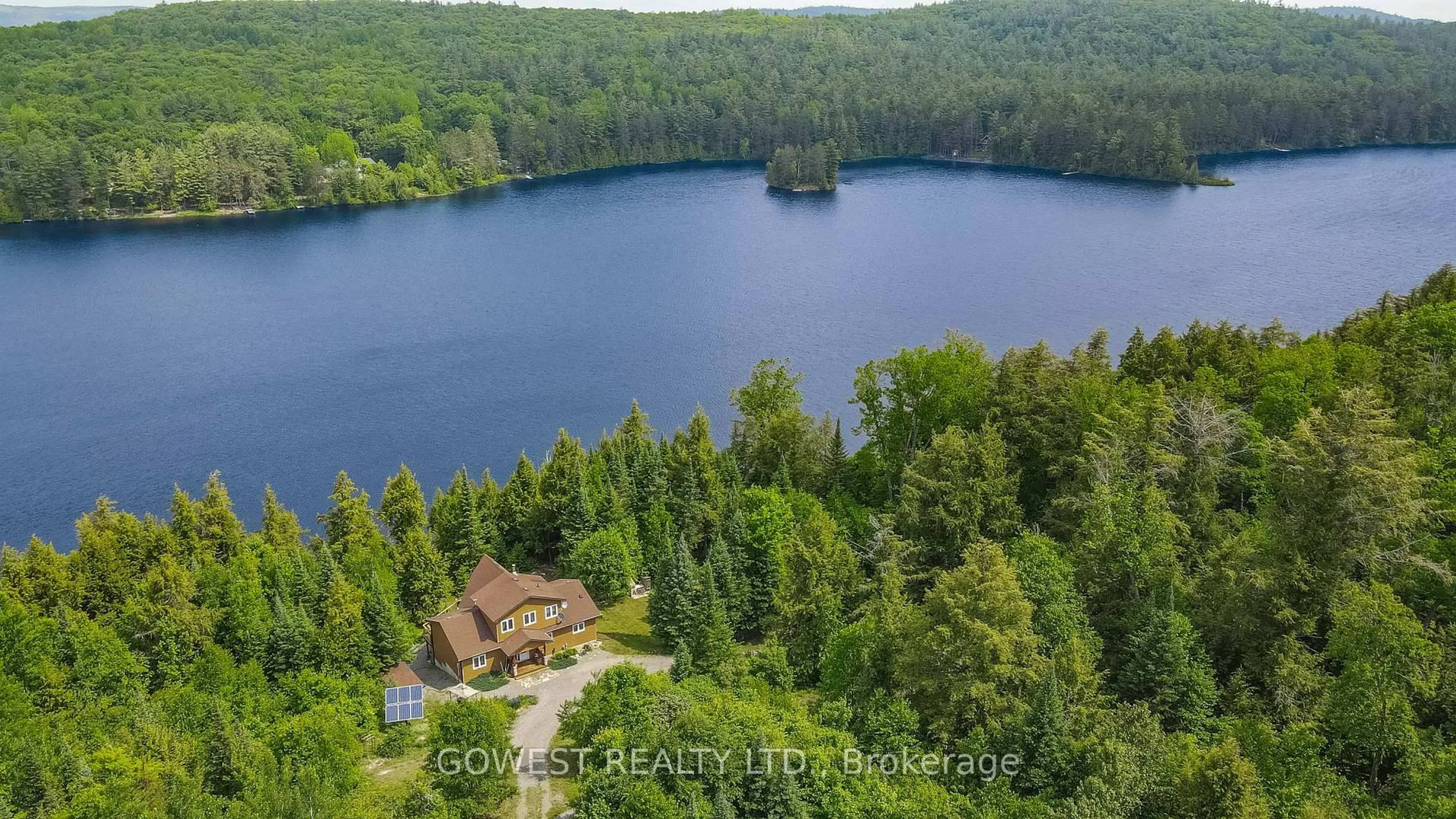 A pic from outside/outdoor area/front of a property/back of a property/a pic from drone, water/lake/river/ocean view for 153B MARTIN RECOSKIE Rd, Barry's Bay Ontario K0J 1B0