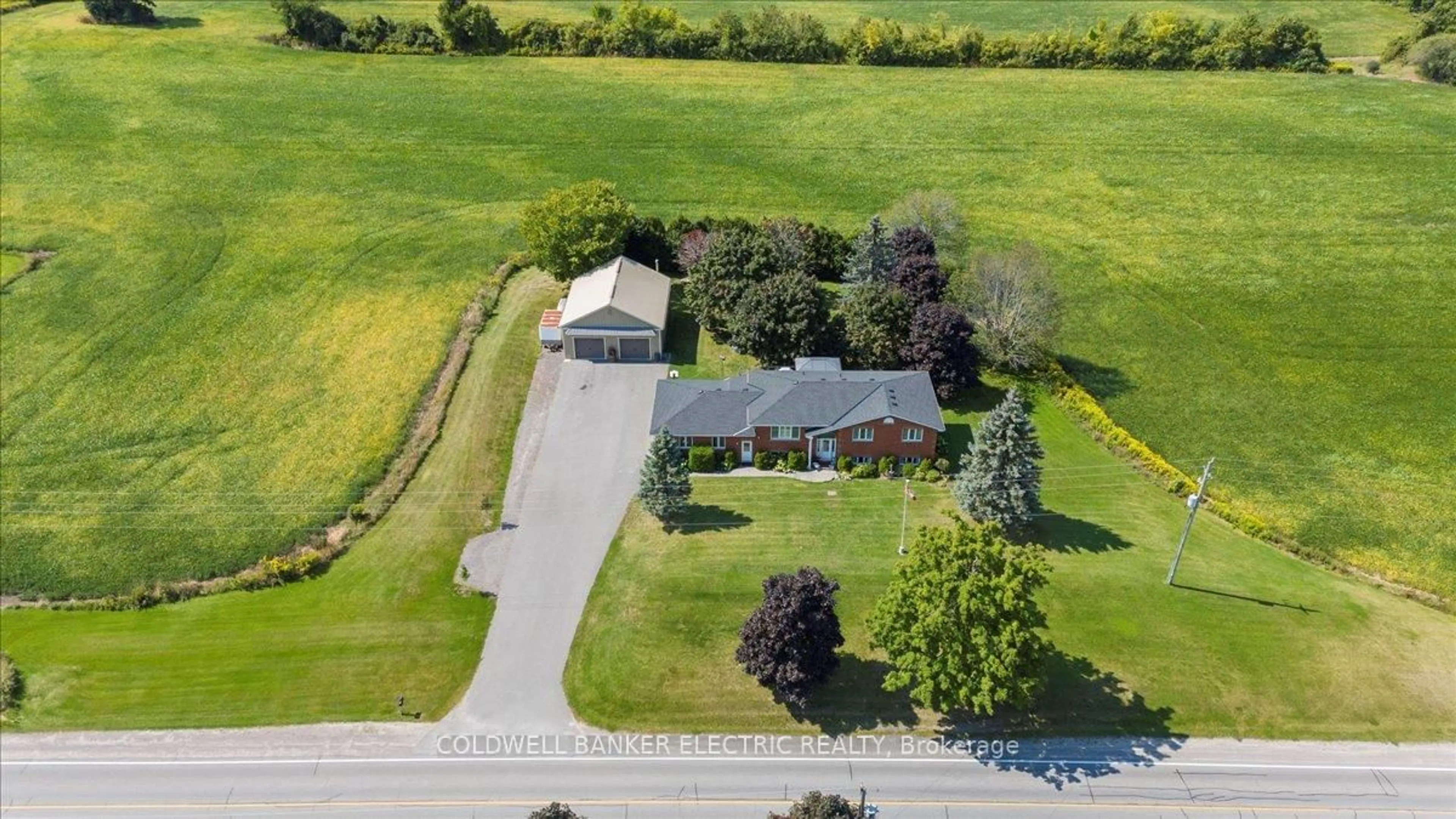 A pic from outside/outdoor area/front of a property/back of a property/a pic from drone, street for 1900 Keene Rd, Otonabee-South Monaghan Ontario K9J 6X7