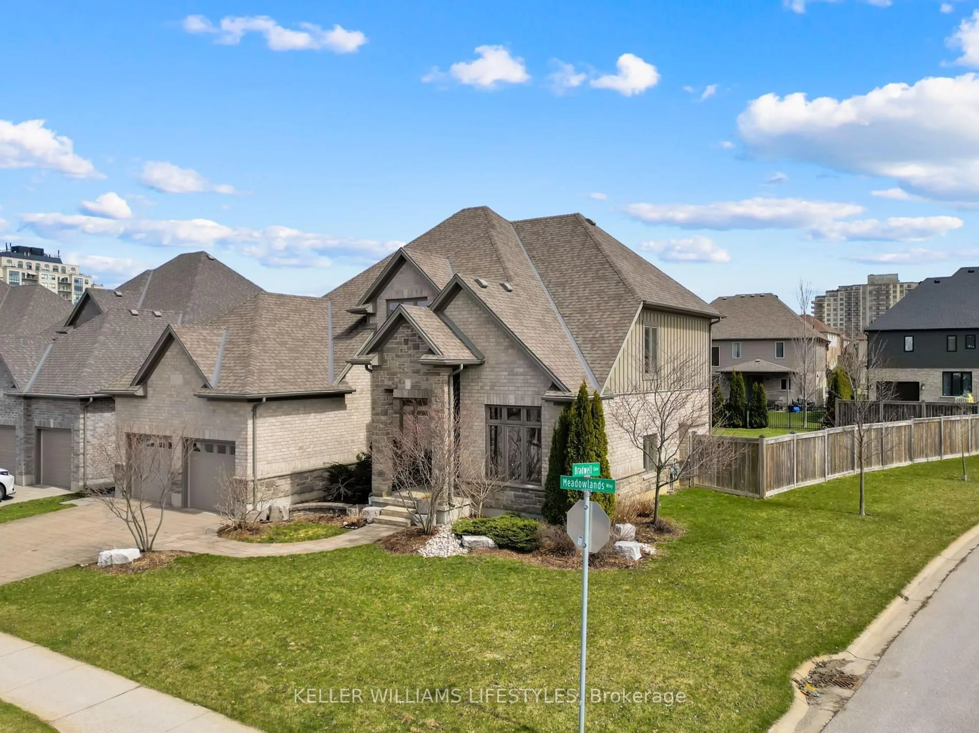 A pic from outside/outdoor area/front of a property/back of a property/a pic from drone, street for 2348 MEADOWLANDS Way, London North Ontario N6G 5L8