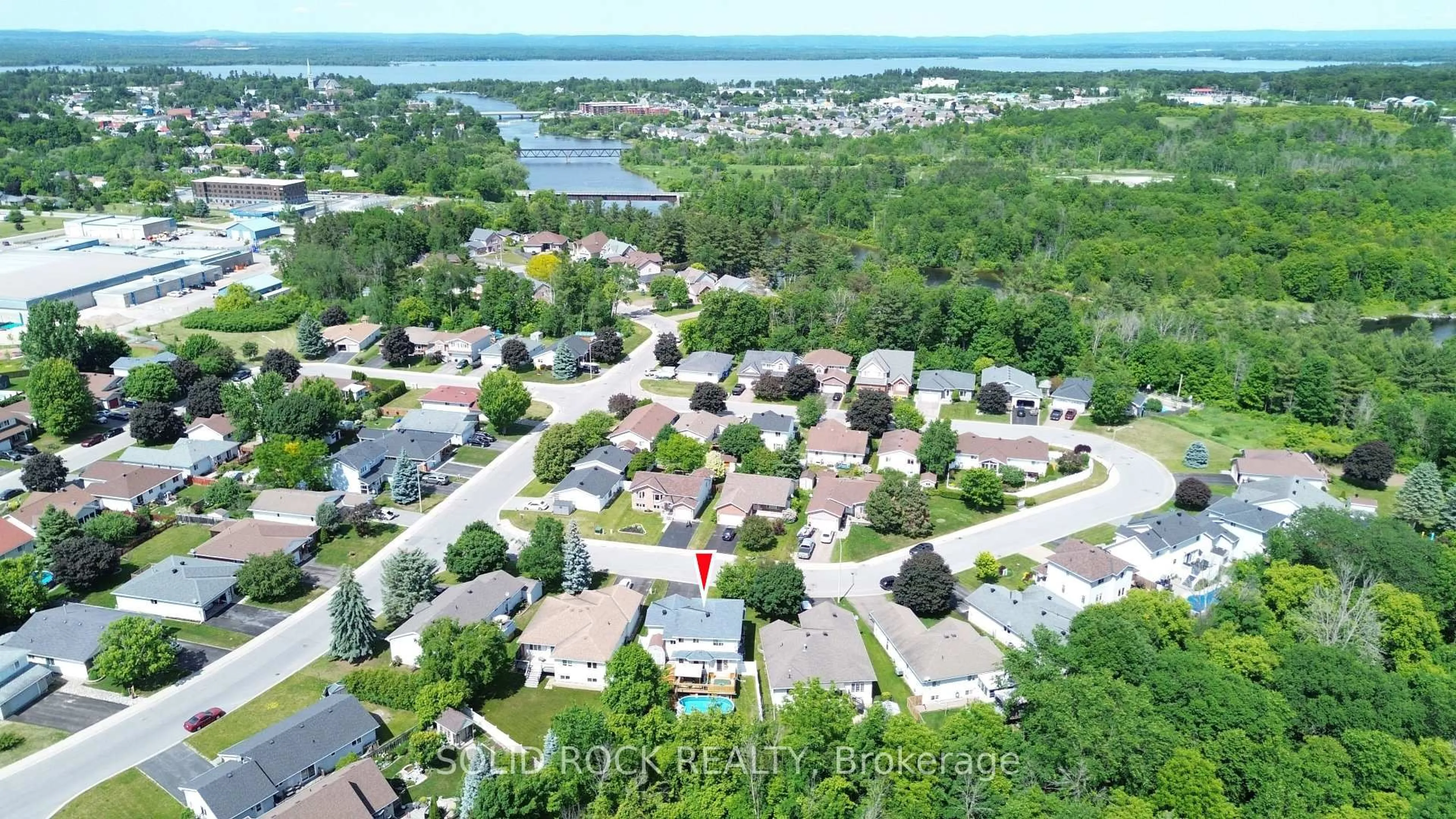 A pic from outside/outdoor area/front of a property/back of a property/a pic from drone, water/lake/river/ocean view for 3 River Ridge Cres, Arnprior Ontario K7S 3W1