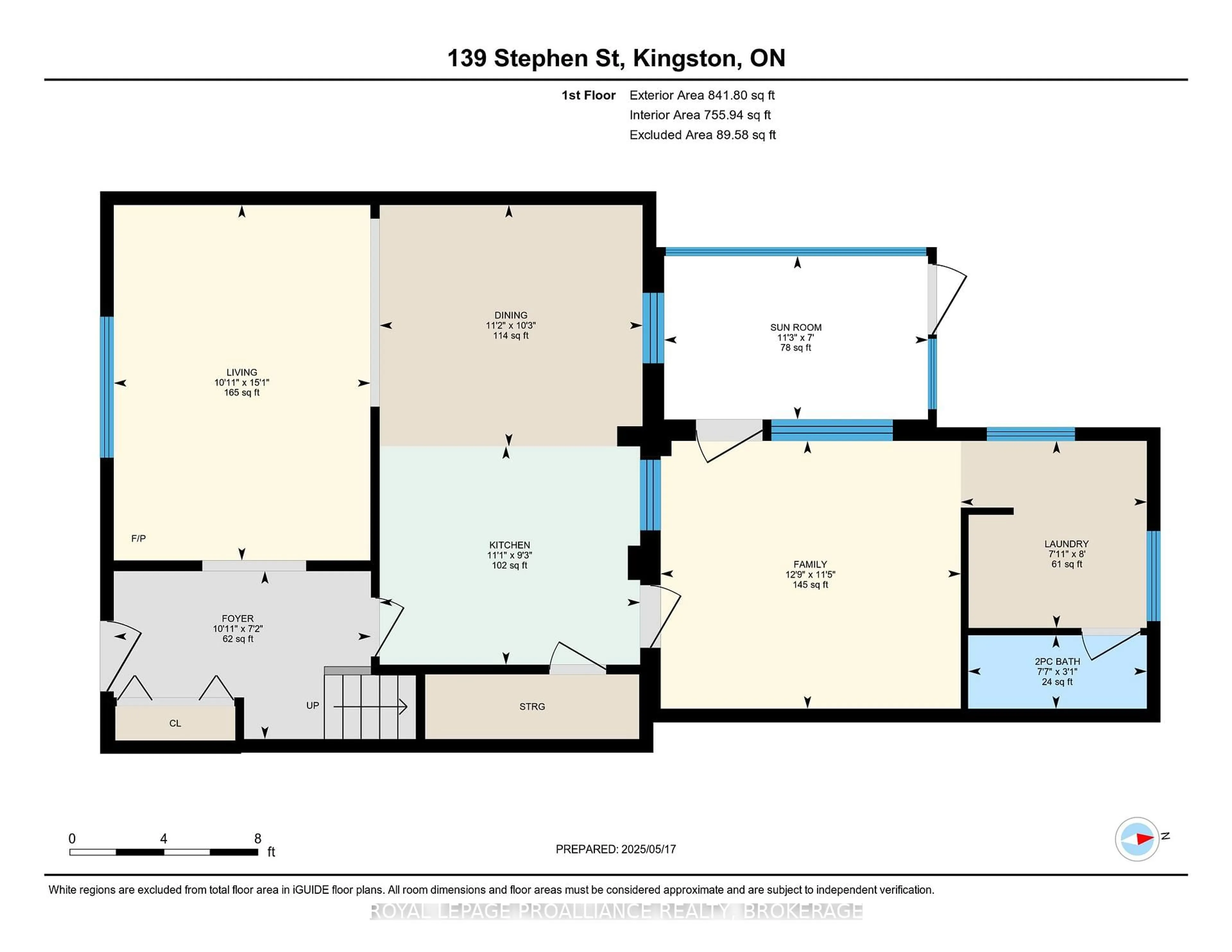 Floor plan for 139 Stephen St, Kingston Ontario K7K 2C6