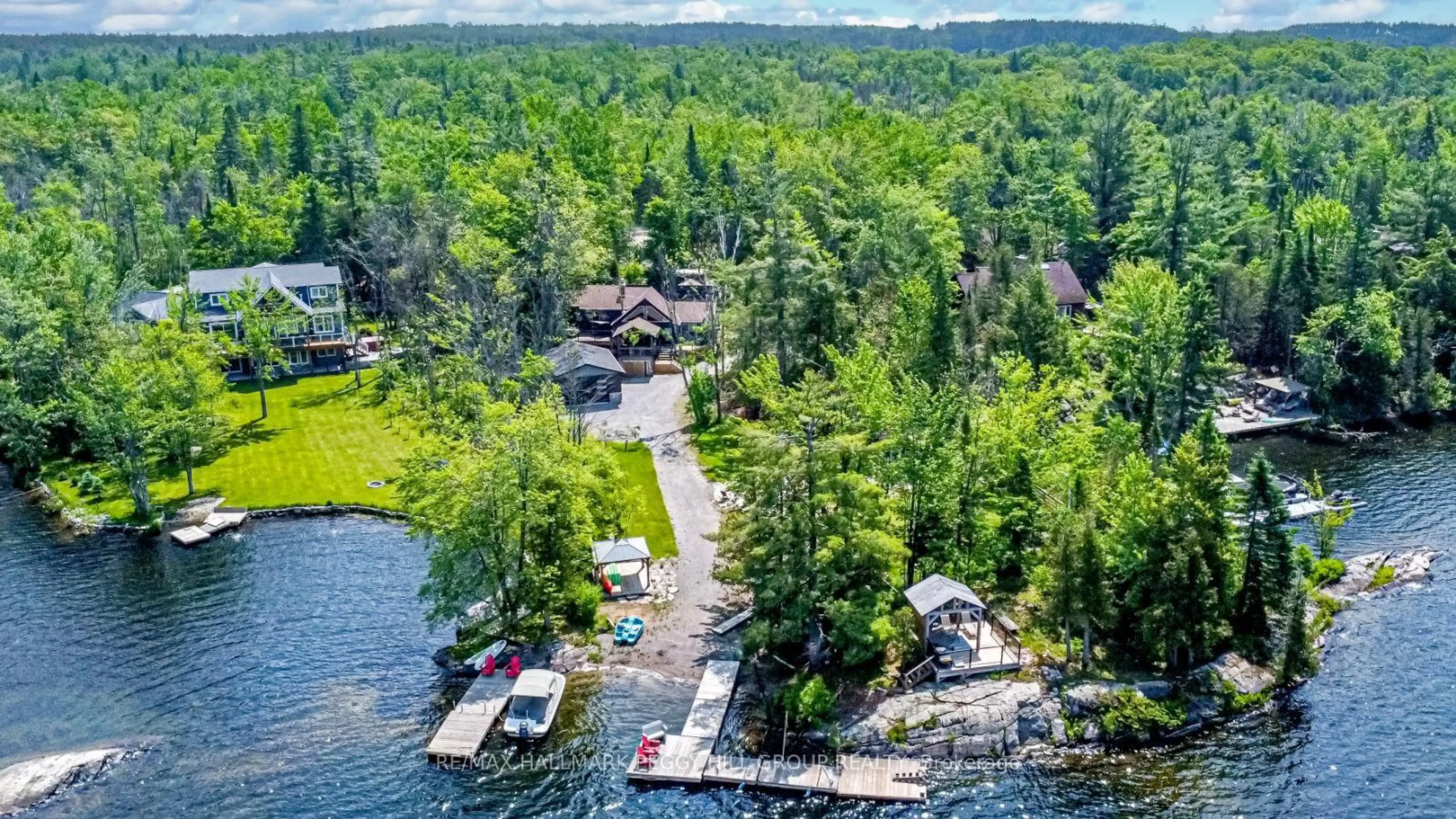 A pic from outside/outdoor area/front of a property/back of a property/a pic from drone, water/lake/river/ocean view for 49 Hemlock Dr, Kawartha Lakes Ontario K0M 1C0