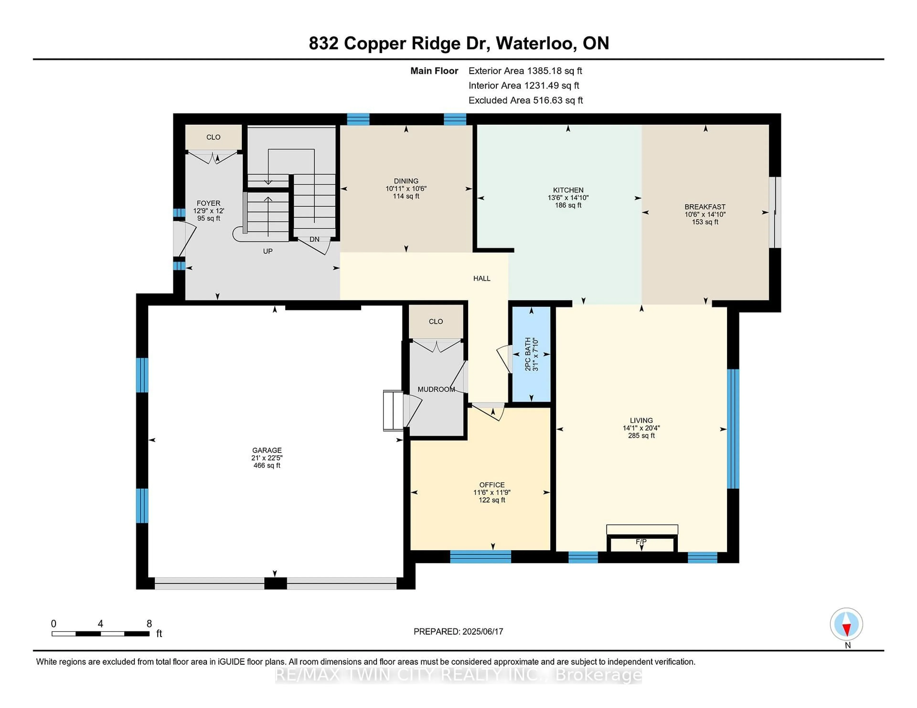 Floor plan for 832 Copper Ridge Dr, Waterloo Ontario N2K 0B5