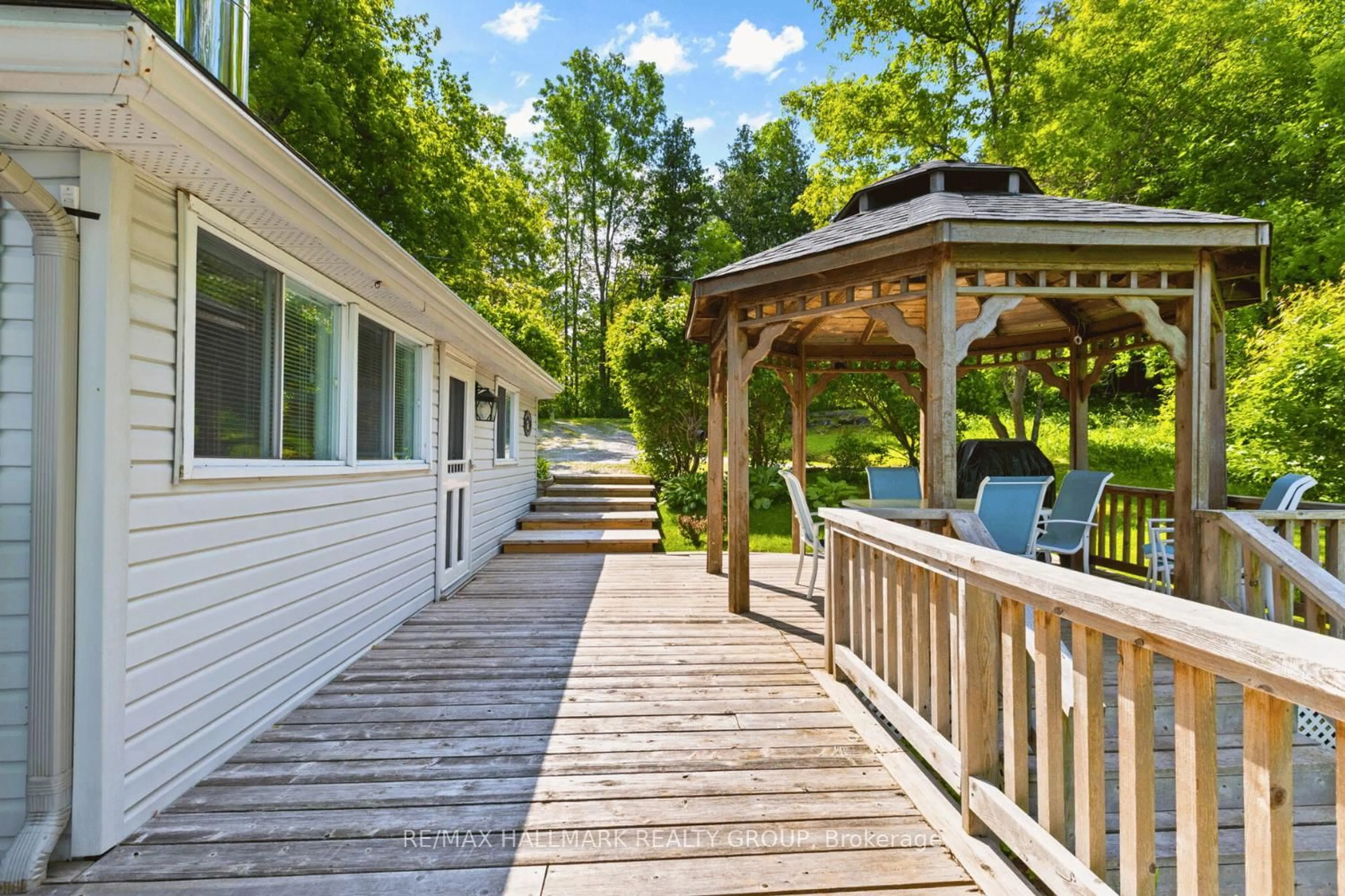 Patio, water/lake/river/ocean view for 118 Hall Shore Rd, Mcdonalds Corners Ontario K0G 1M0