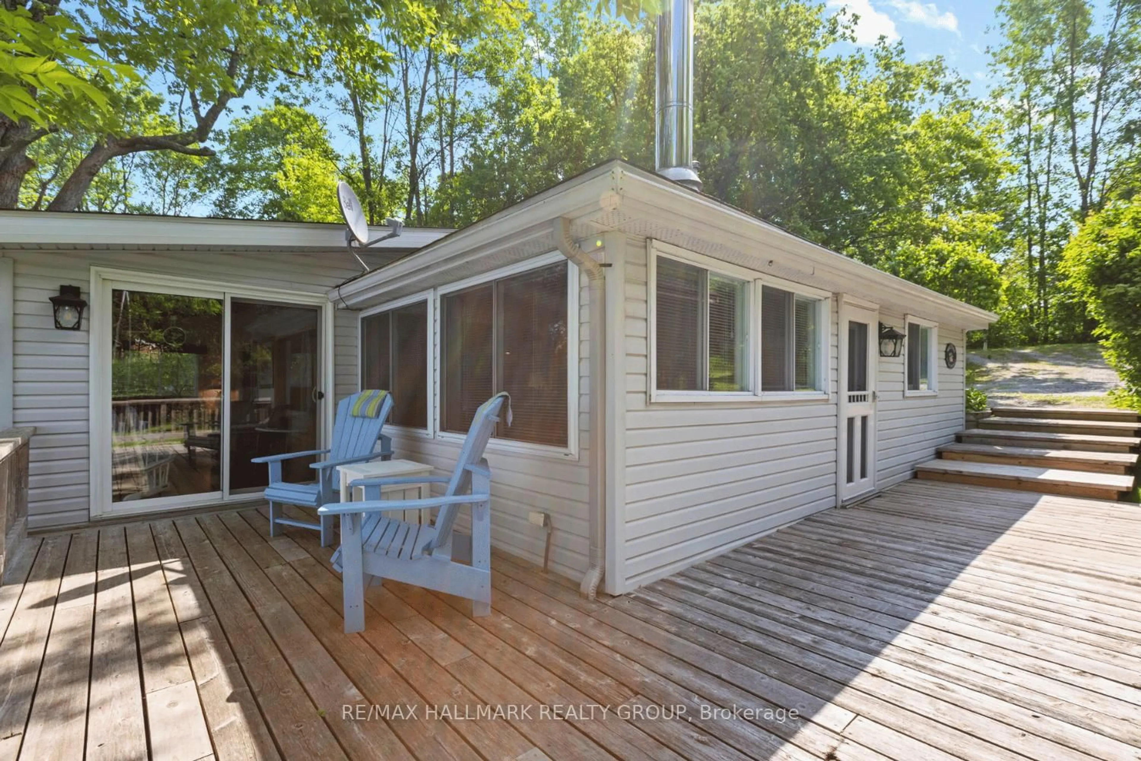 Patio, water/lake/river/ocean view for 118 Hall Shore Rd, Mcdonalds Corners Ontario K0G 1M0