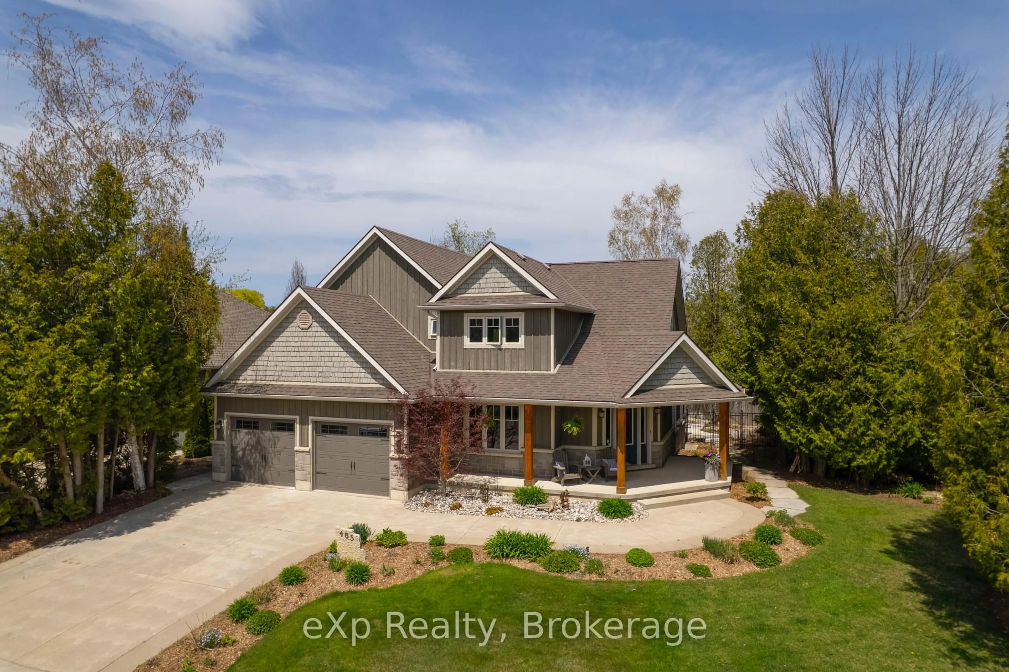 A pic from outside/outdoor area/front of a property/back of a property/a pic from drone, street for 465 Creekwood Dr, Saugeen Shores Ontario N0H 2L0