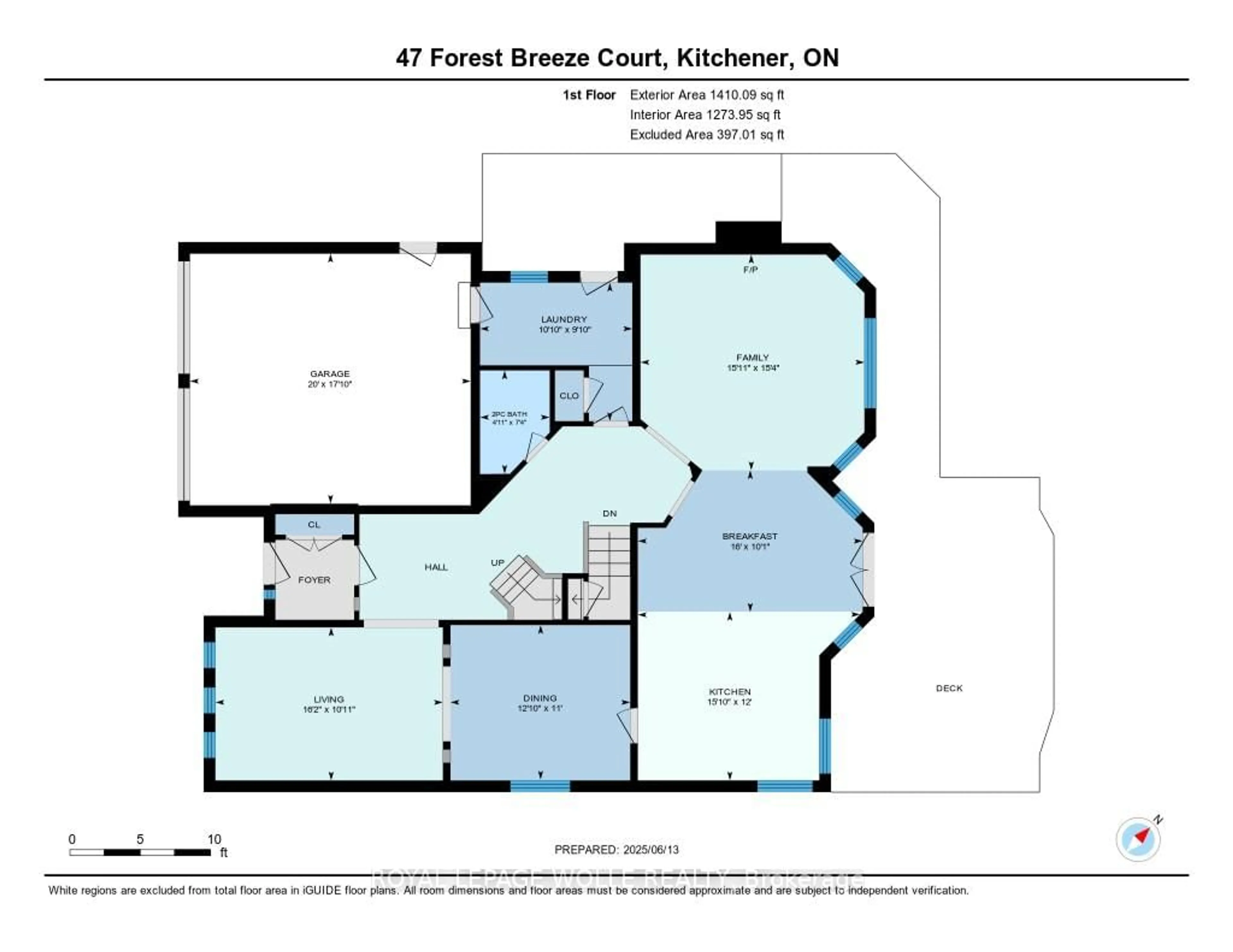Floor plan for 47 Forest Breeze Crt, Kitchener Ontario N2N 3H9