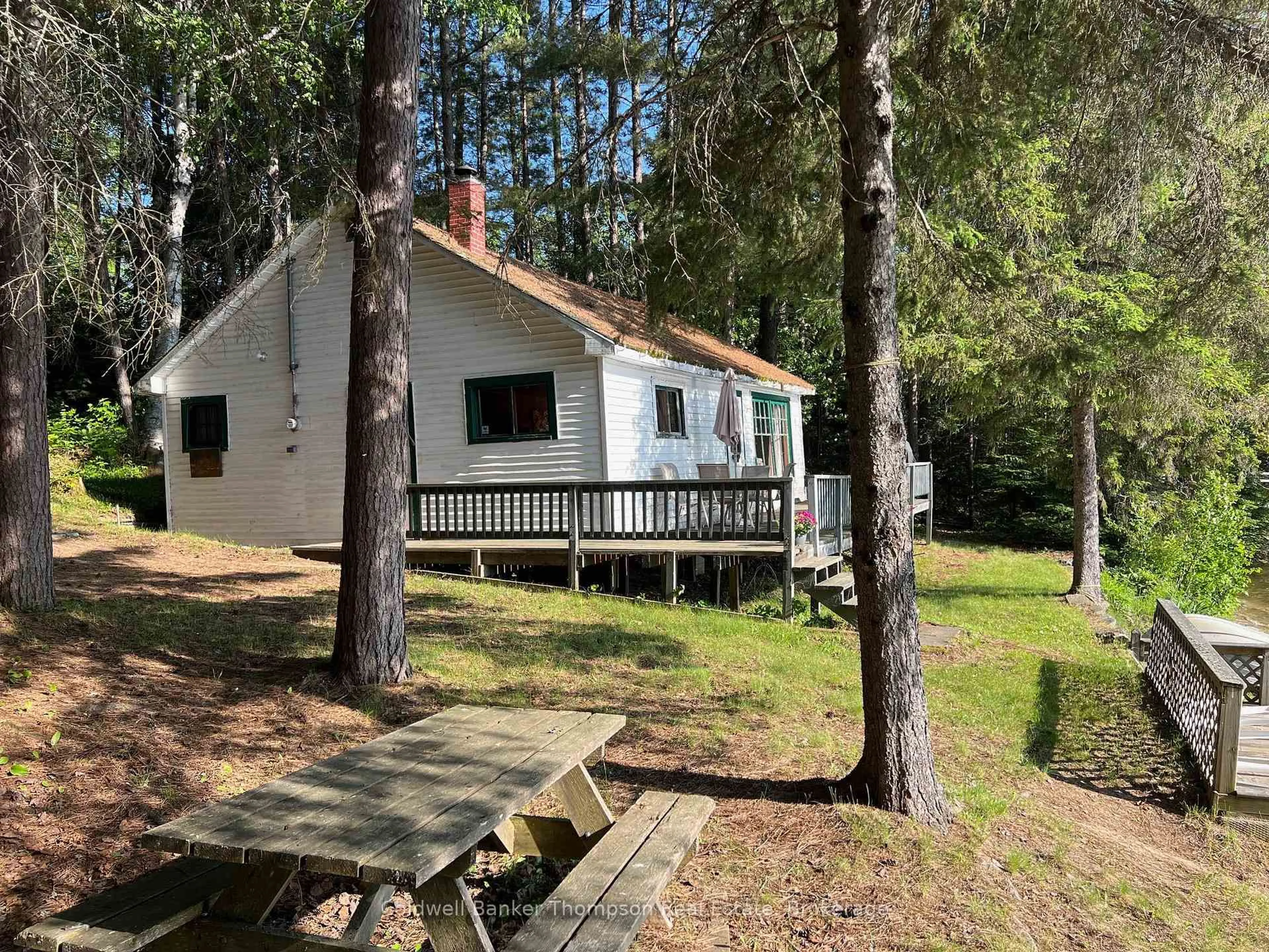 A pic from outside/outdoor area/front of a property/back of a property/a pic from drone, forest/trees view for 7 Machar Pt, Machar Ontario P0A 1X0
