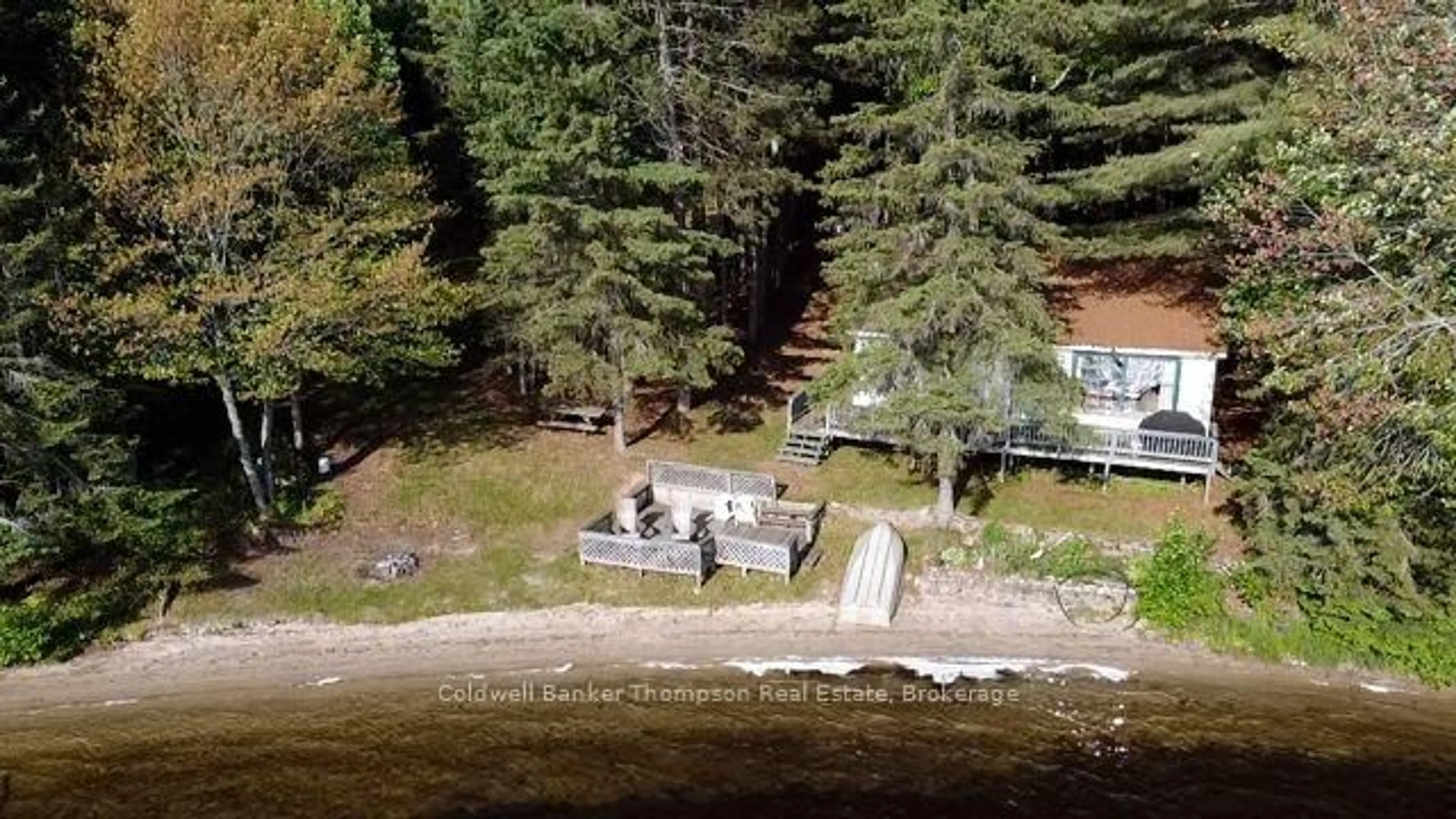 A pic from outside/outdoor area/front of a property/back of a property/a pic from drone, water/lake/river/ocean view for 7 Machar Pt, Machar Ontario P0A 1X0