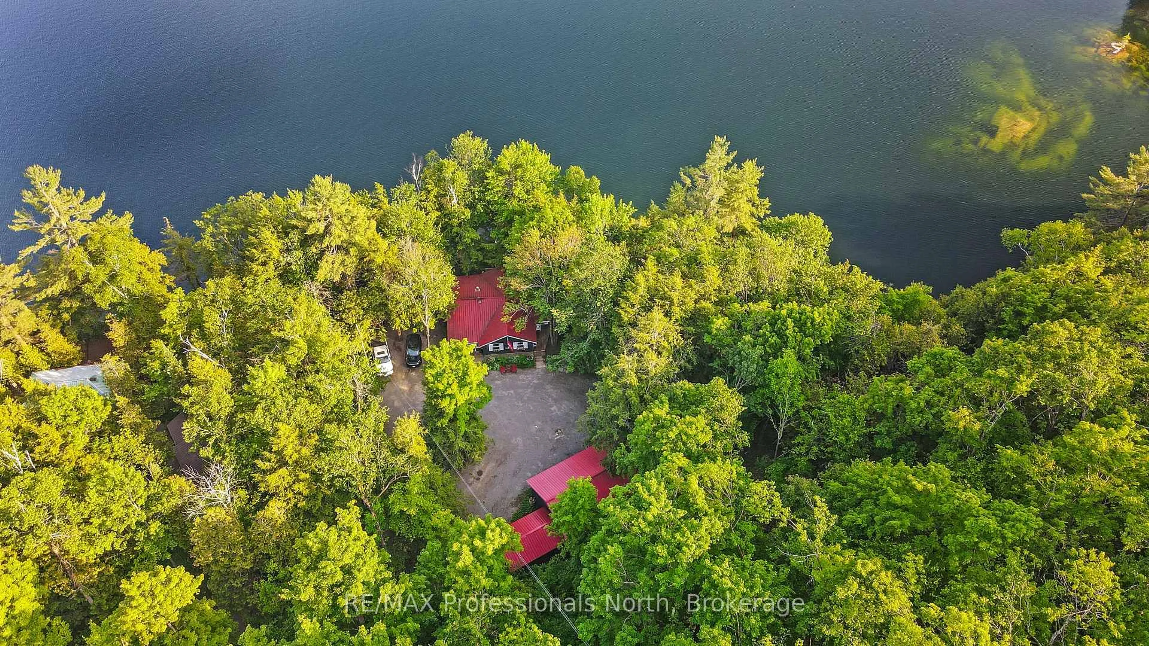 A pic from outside/outdoor area/front of a property/back of a property/a pic from drone, water/lake/river/ocean view for 61 Fr 327a Rd, Trent Lakes Ontario K0M 2A0