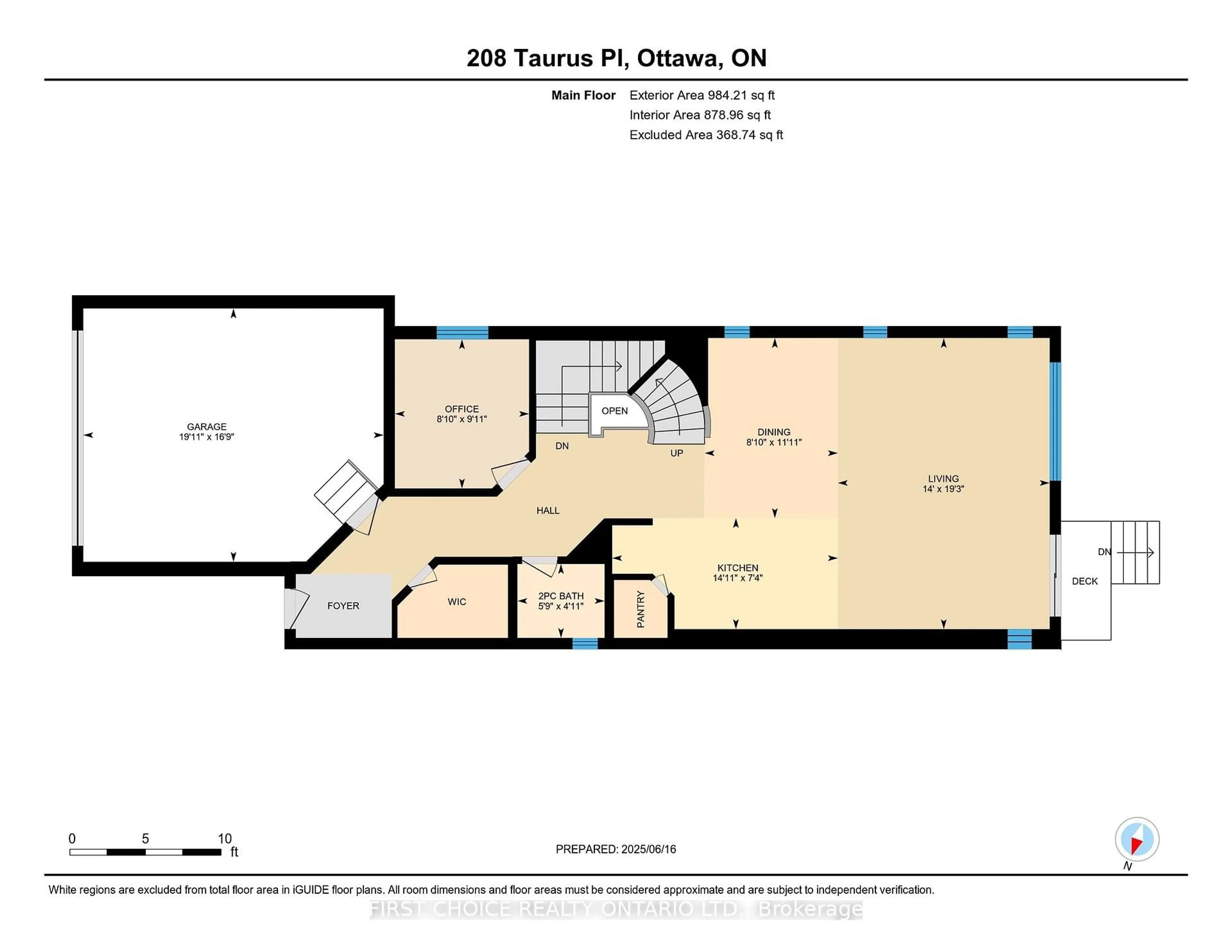 Floor plan for 208 Taurus Pl, Ottawa Ontario K1X 0A6
