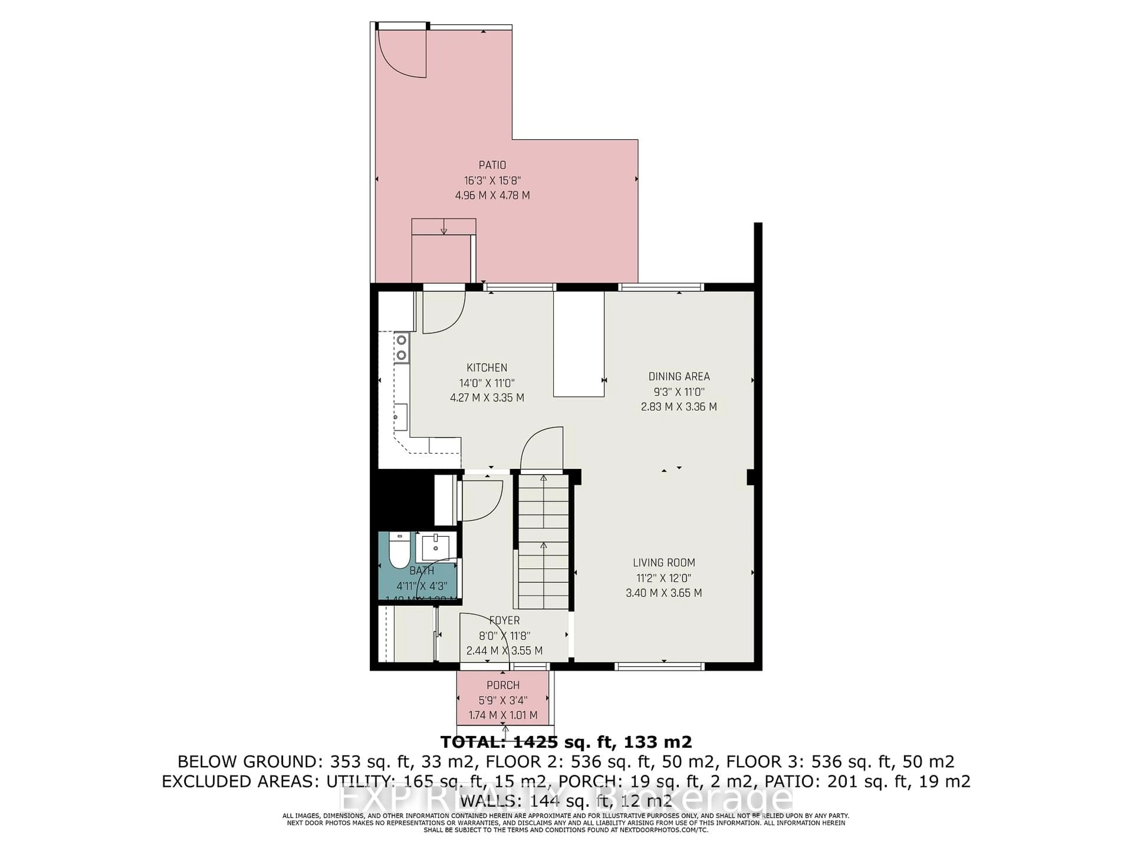 Floor plan for 1520 Beaverpond Dr #D, Ottawa Ontario K1B 3R9