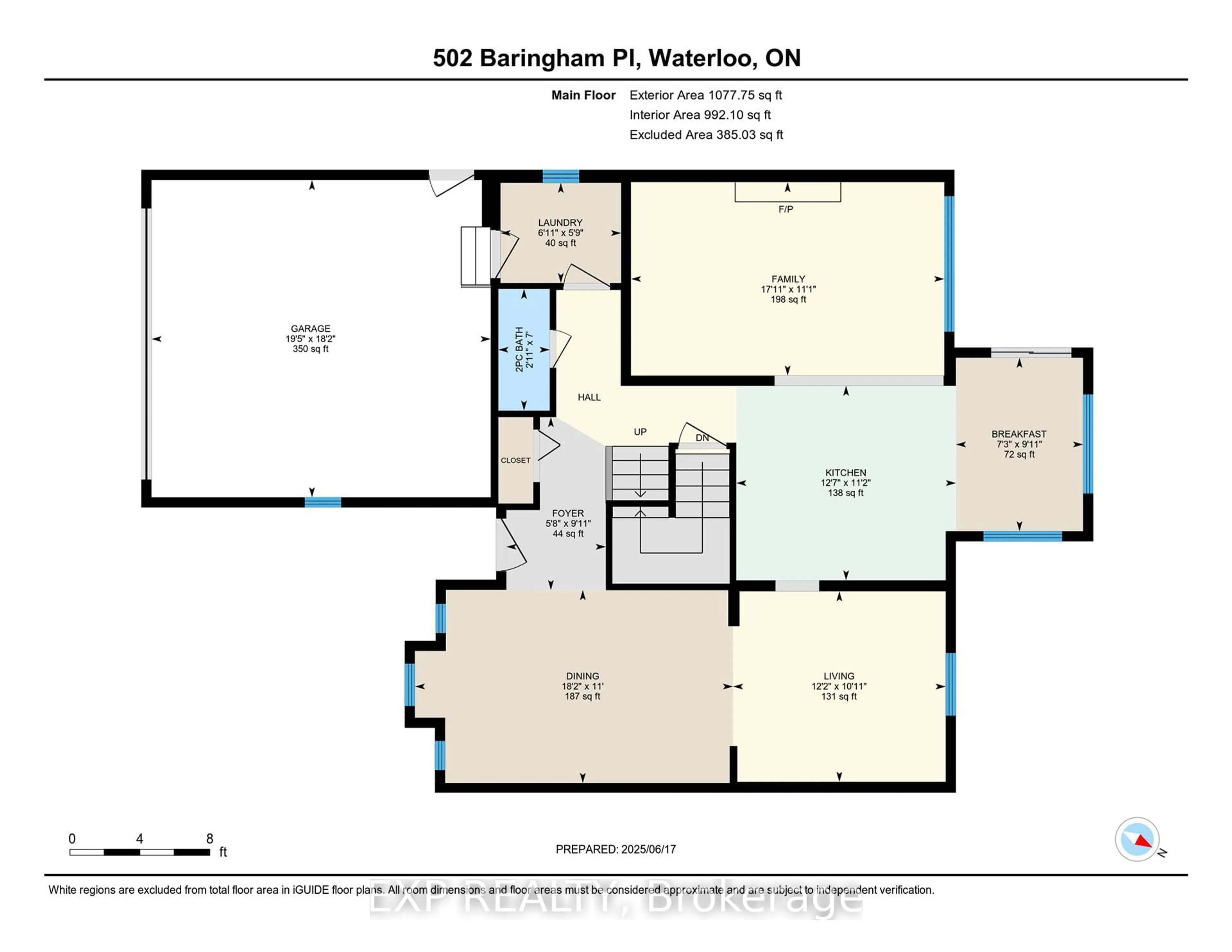 Floor plan for 502 Baringham Pl, Waterloo Ontario N2T 2J4