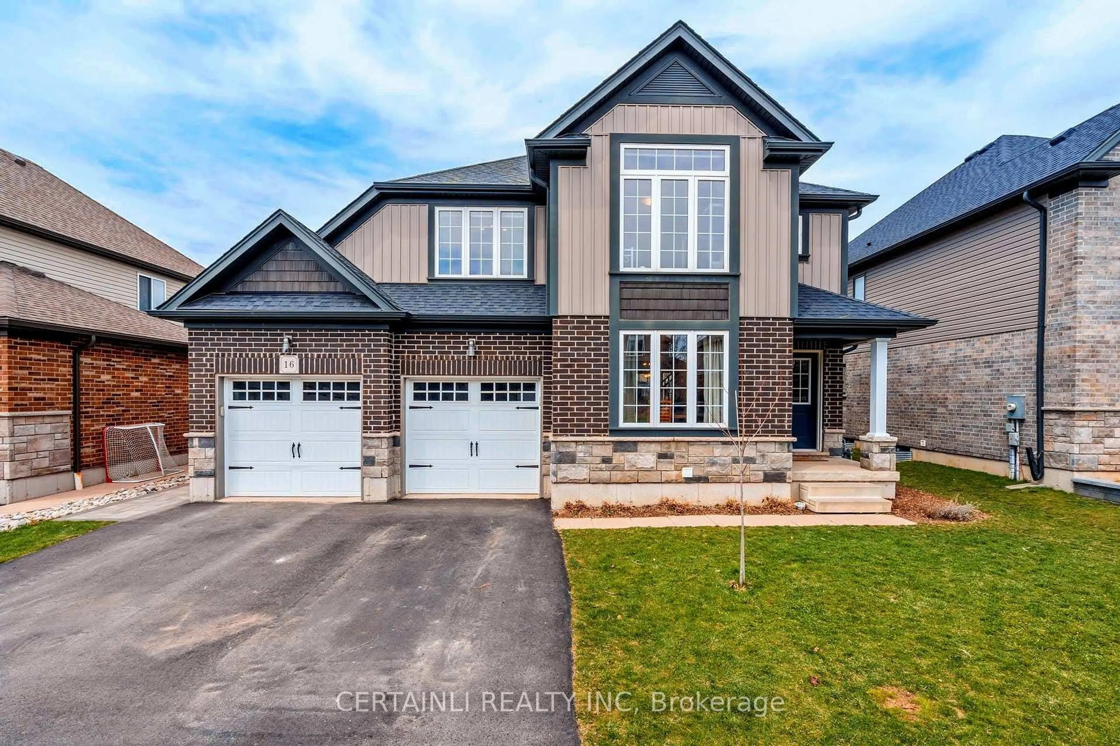 Home with brick exterior material, street for 16 Anderson Cres, Stratford Ontario N5A 3S5