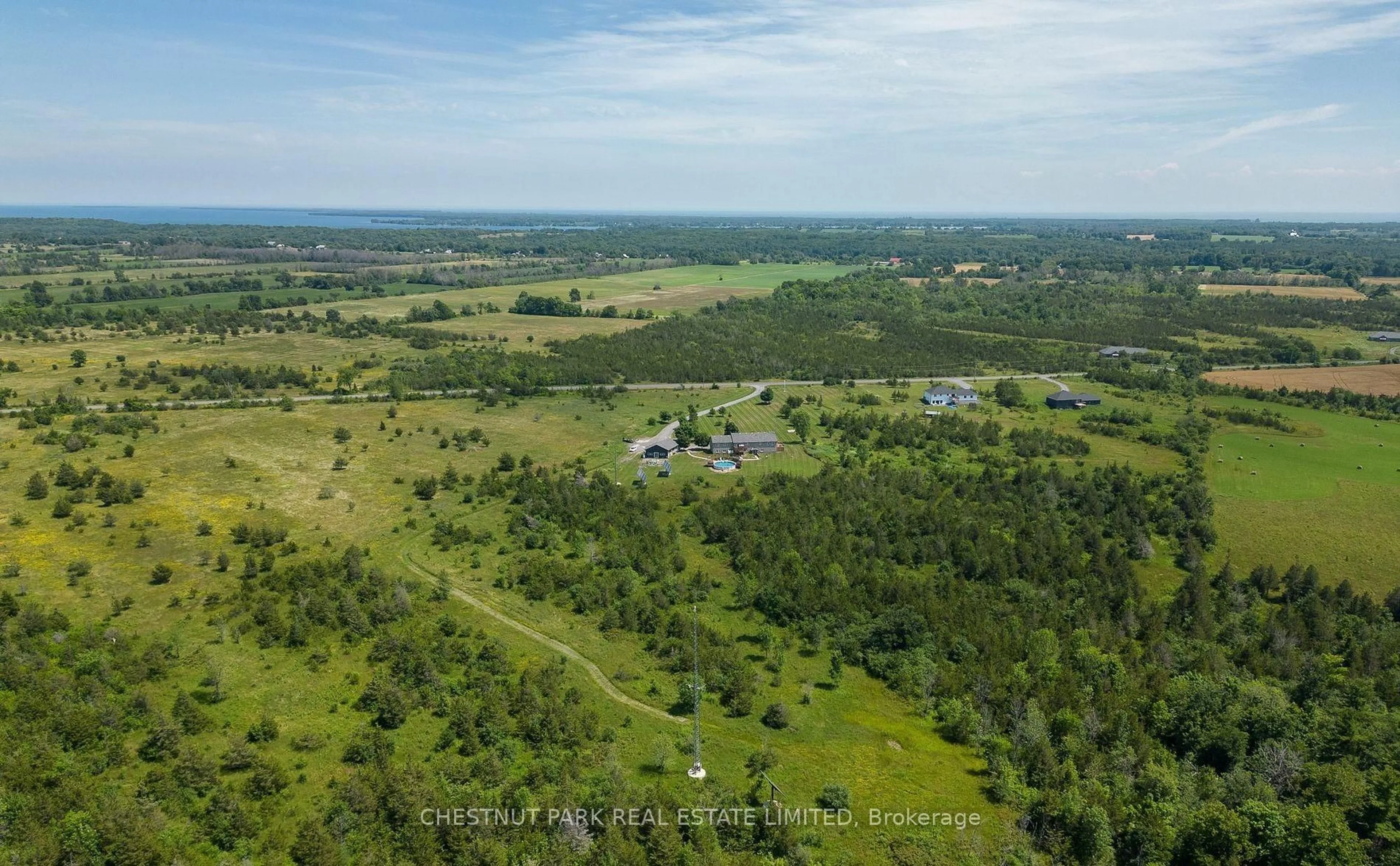 A pic from outside/outdoor area/front of a property/back of a property/a pic from drone, forest/trees view for 1398 Old Milford Rd, Prince Edward County Ontario K0K 2T0